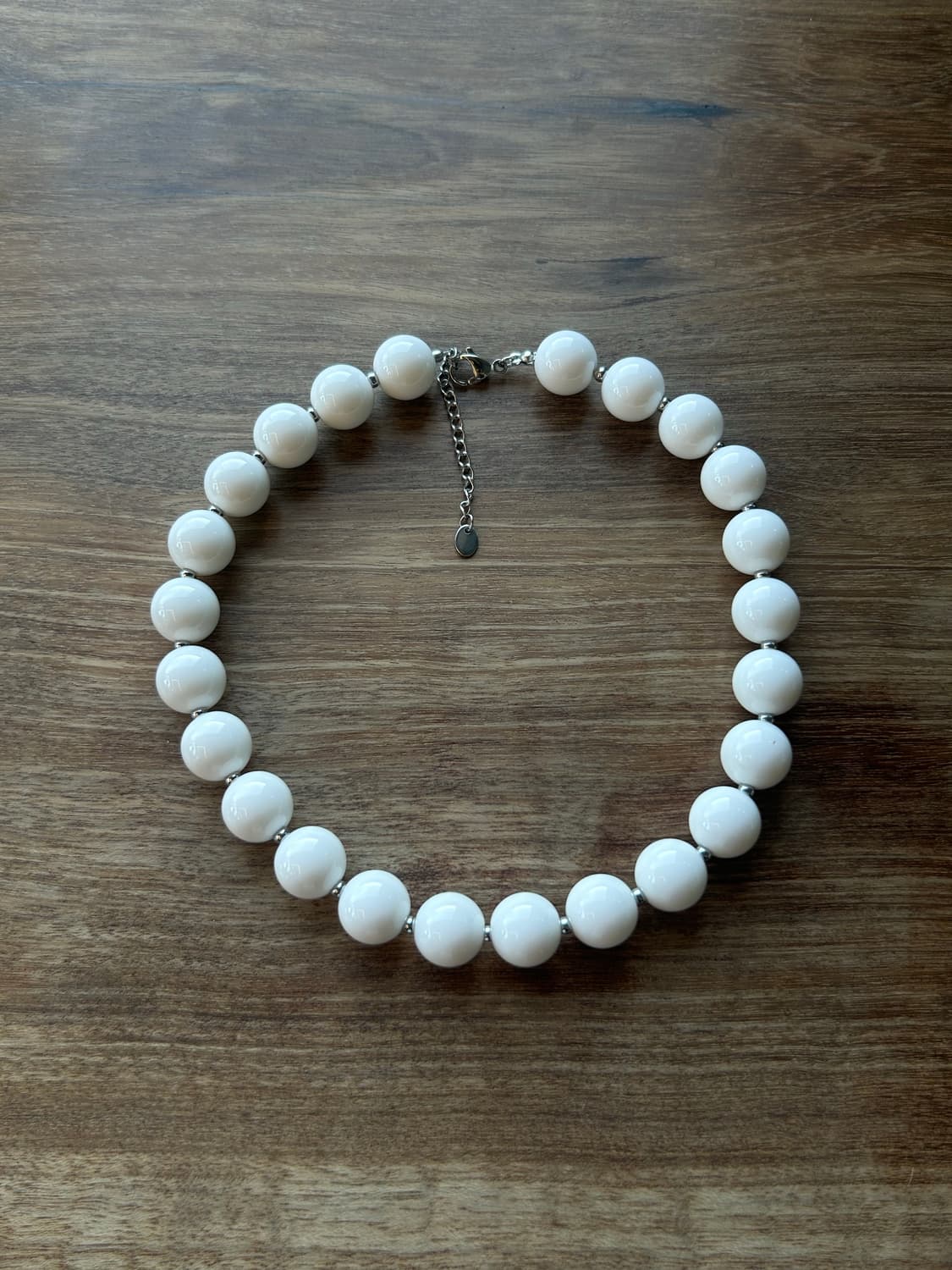 Clear white ball necklace 상품이미지2