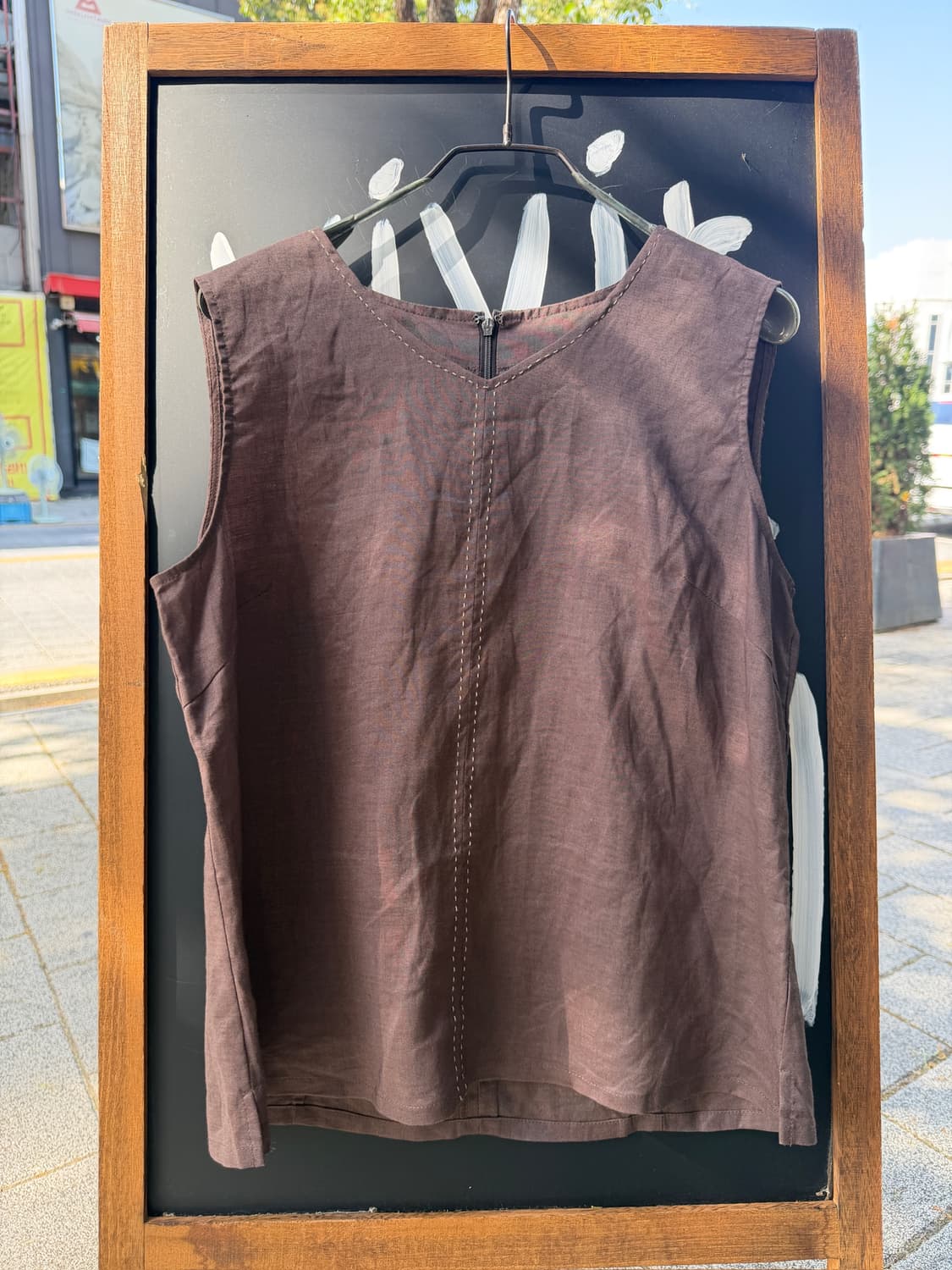 Silk Road Linen Stitch Sleeveless Top 상품이미지1