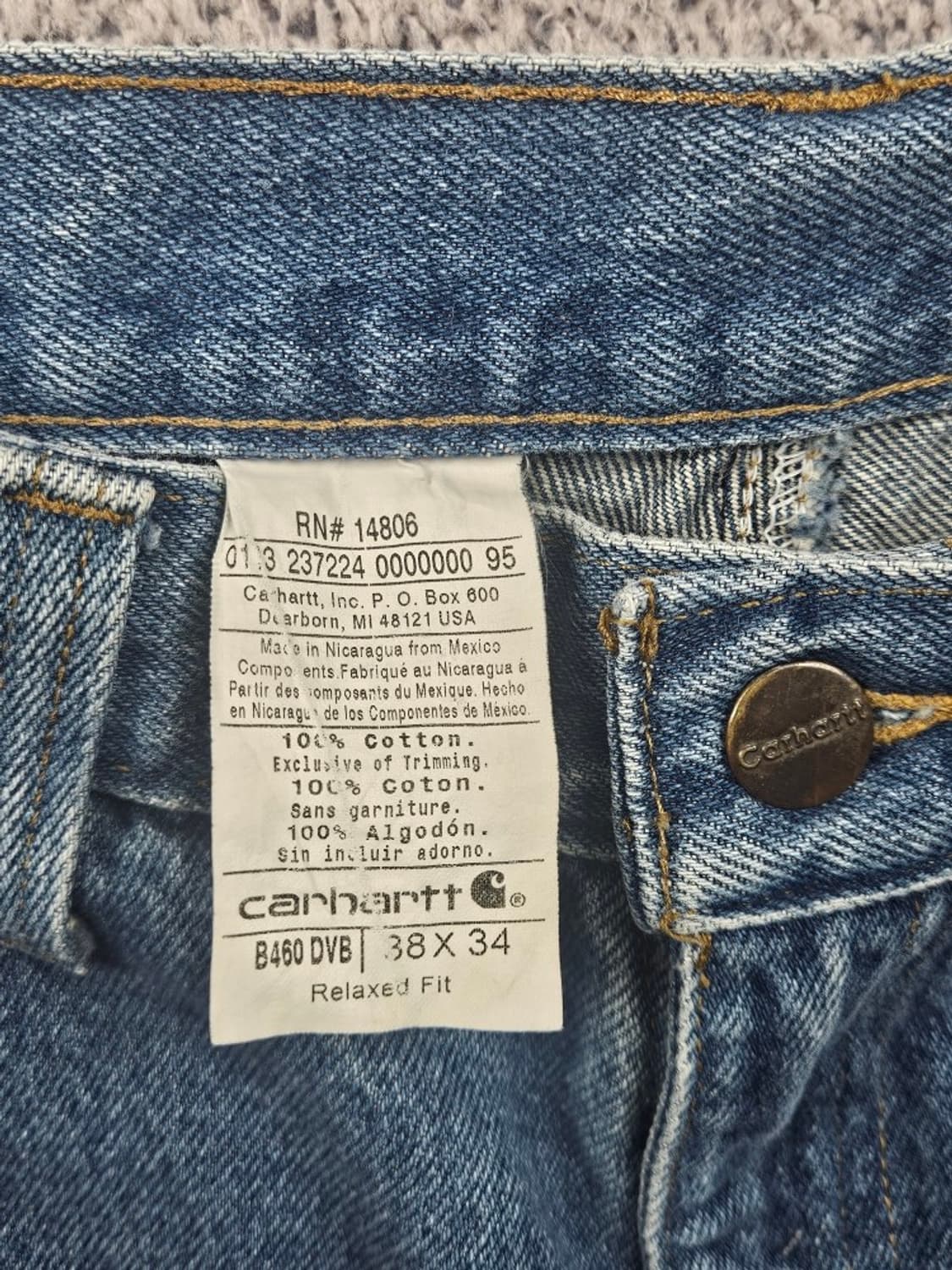 칼하트 데님 워크 쇼츠 반바지 커스텀 ( 38" ) / 12018 상품이미지7