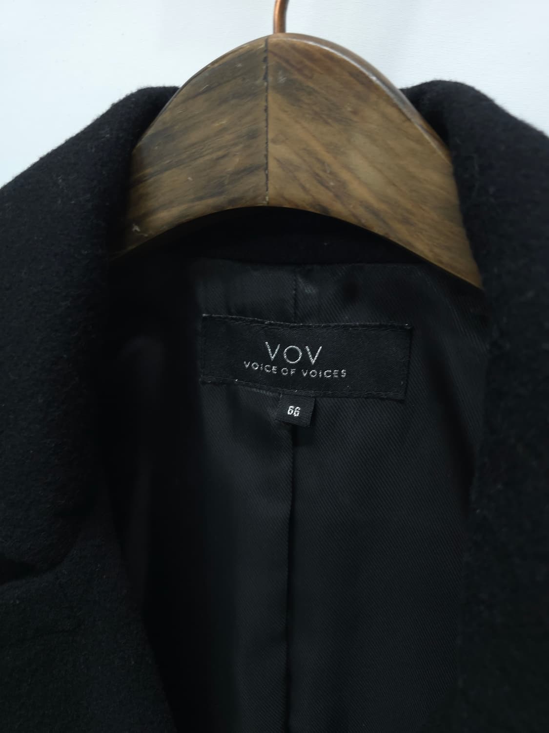 VOV 블랙 모직 더블 코트 상품이미지3