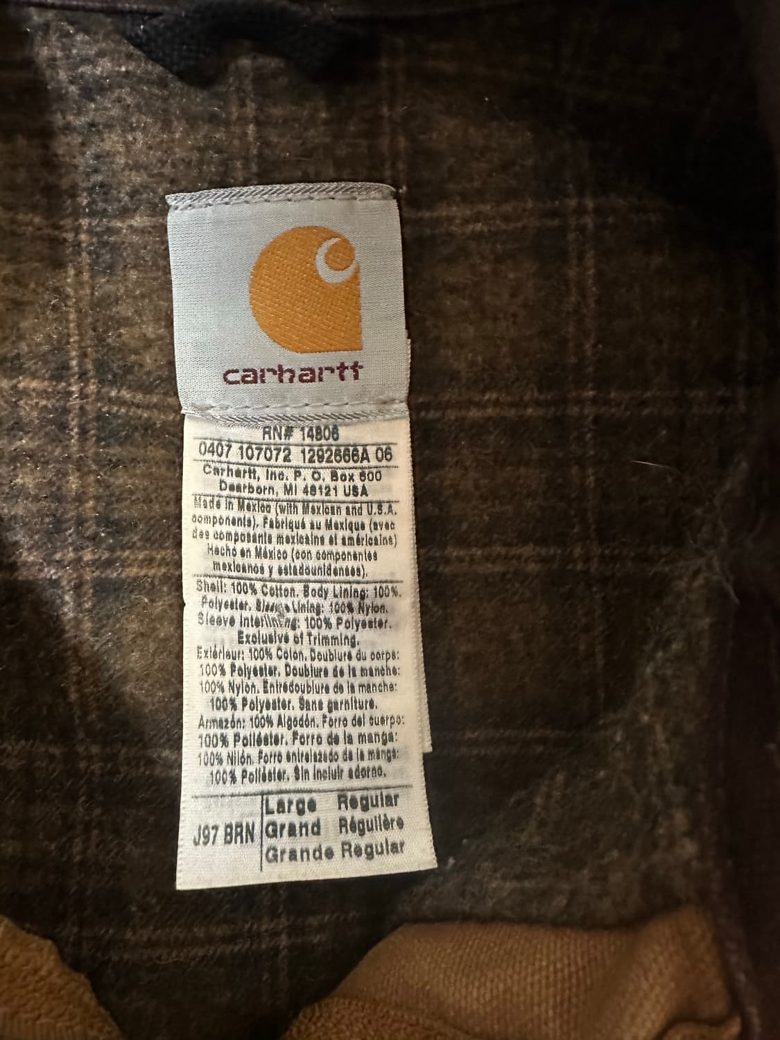 칼하트 j97 brn L 디트로이트 자켓 상품이미지5