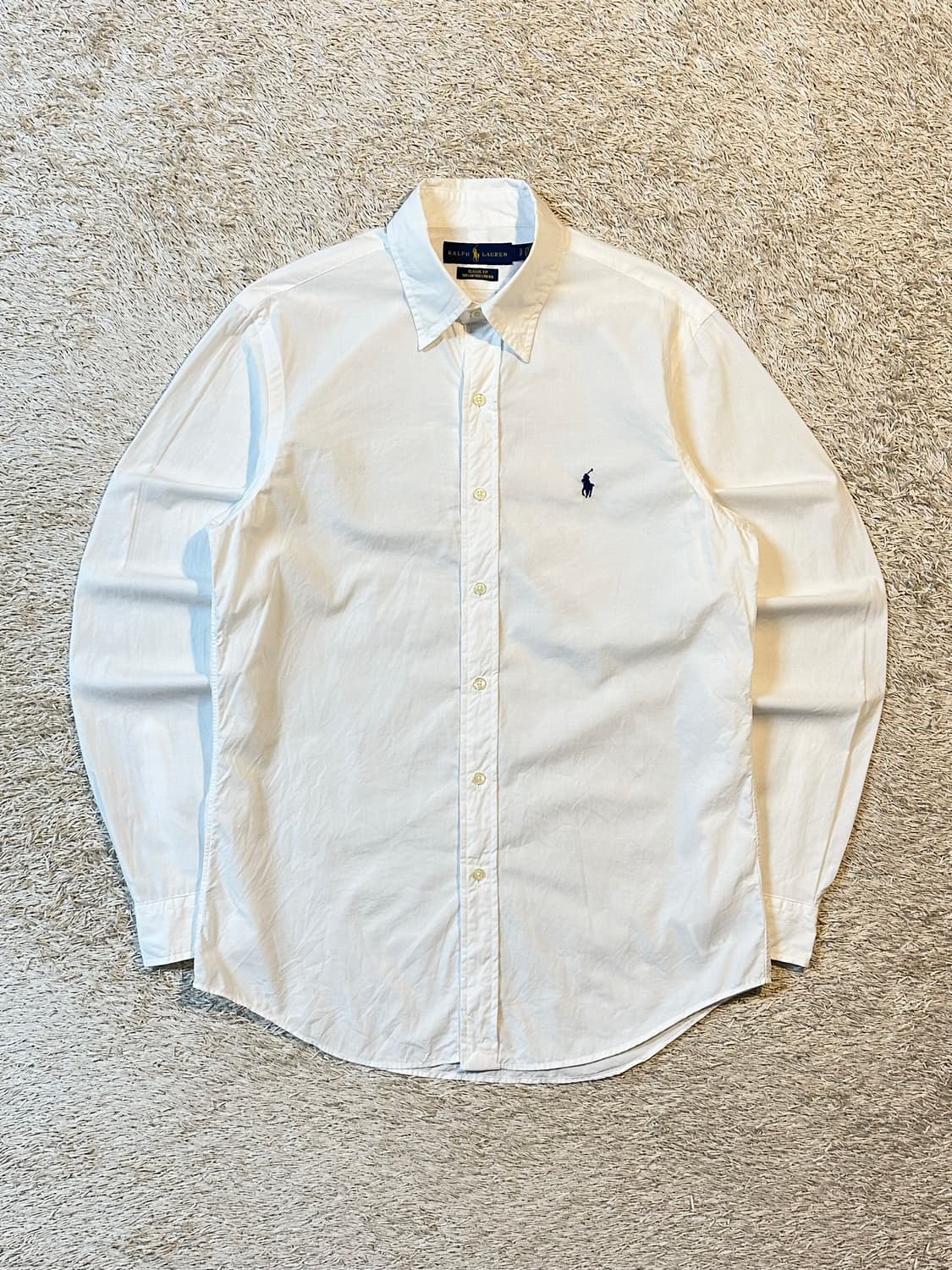 폴로 랄프로렌 신형 네이비포니 솔리드 셔츠 화이트 상품이미지1