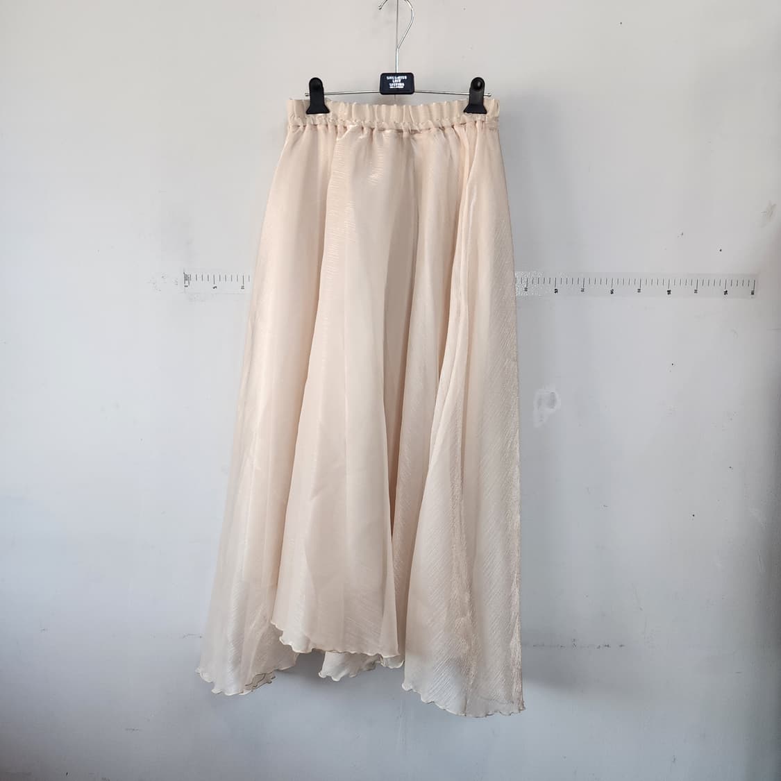 수입 시스루 아이보리 쉬폰 롱 스커트 상품이미지1