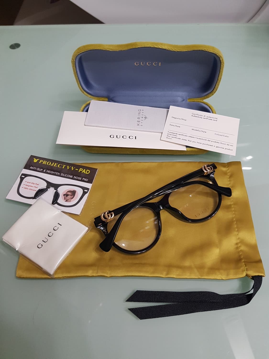 새상품 정품)구찌 GG 로고 블랙 뿔테 안경 상품이미지7