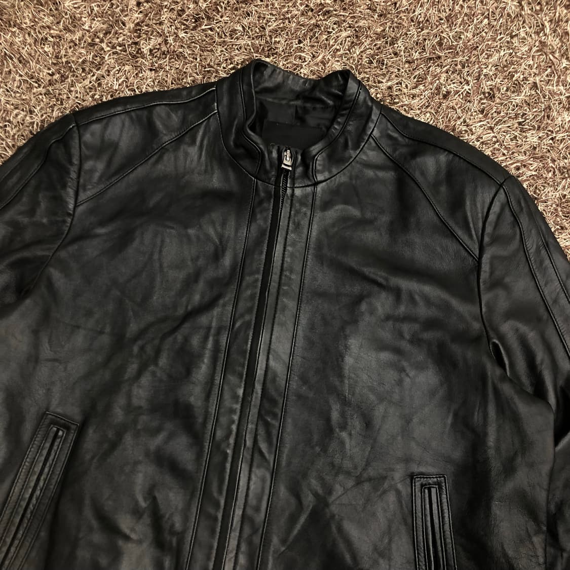 빈티지 양가죽 바이커 레더 가죽 라이더 자켓 상품이미지2