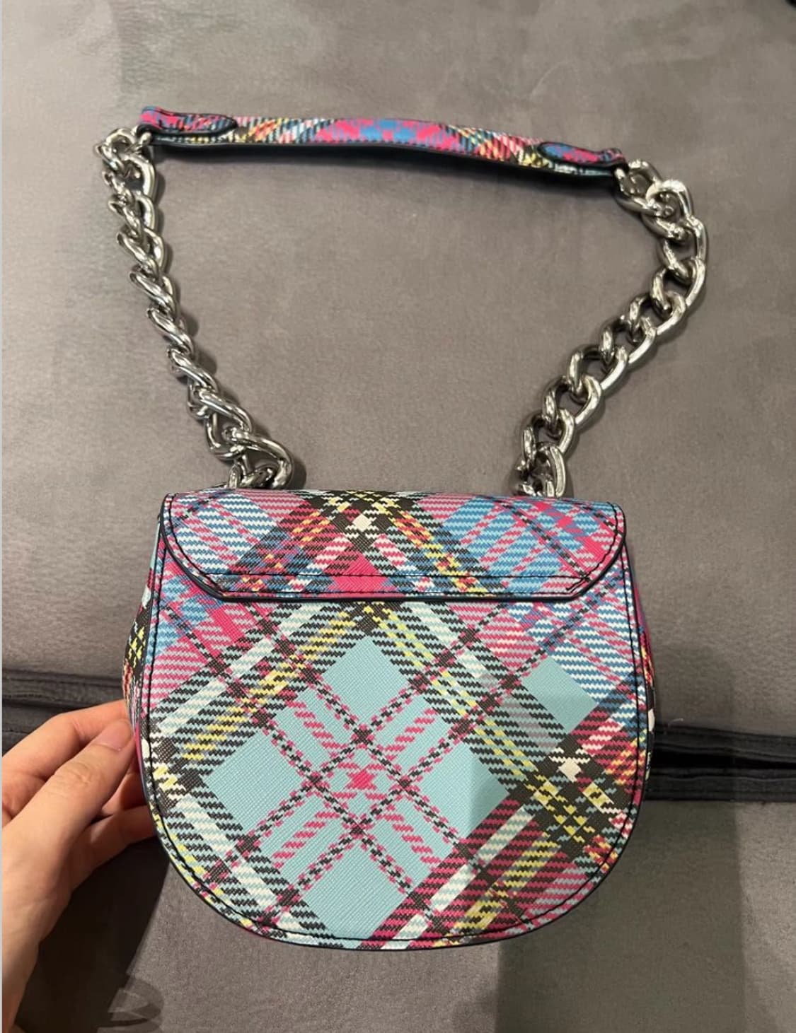 비비안웨스트우드 아카이브 orb 은장 체크 숄더백 상품이미지2