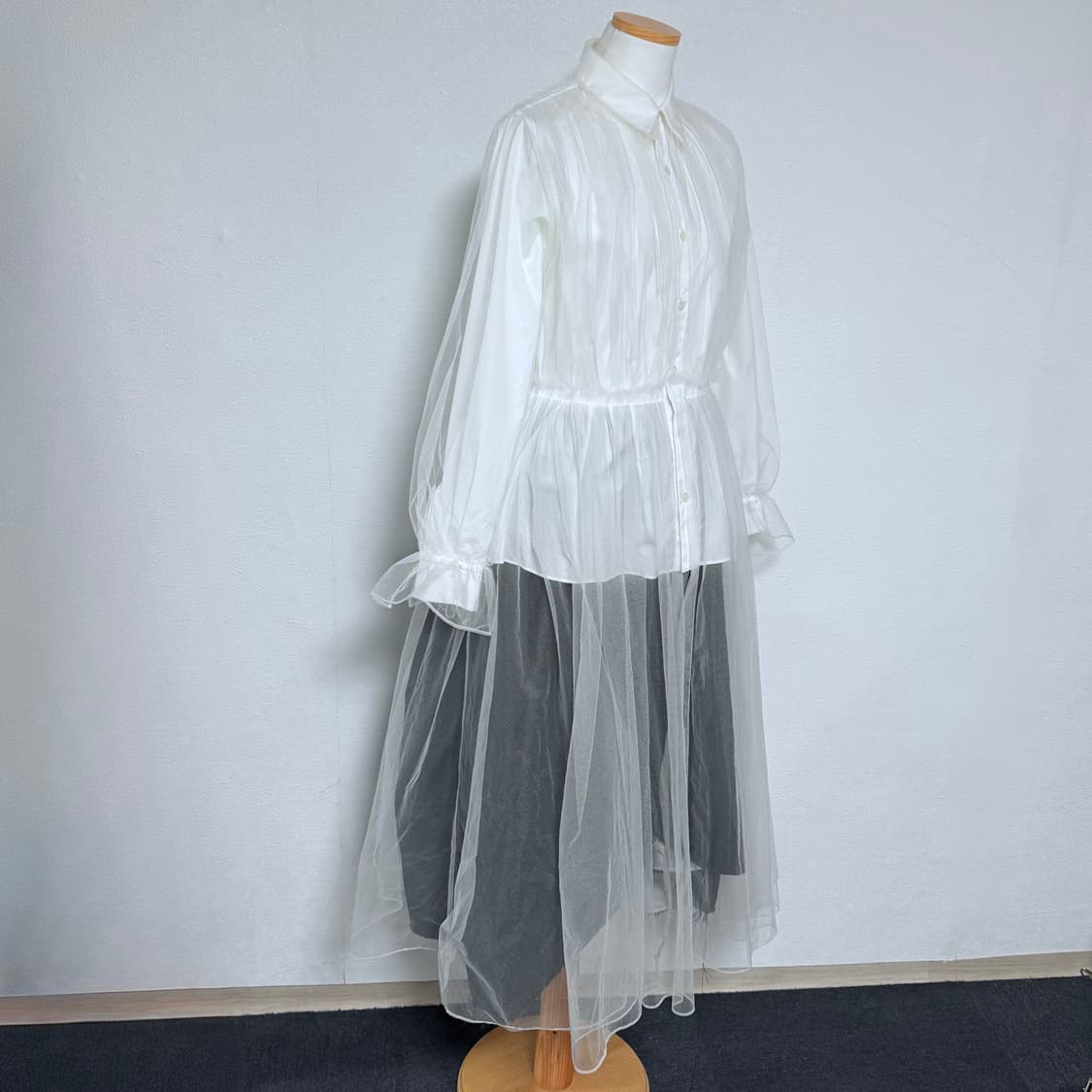 20ss 느와케이니노미야 꼼데가르송 튤 레이어드 셔츠 s 상품이미지3