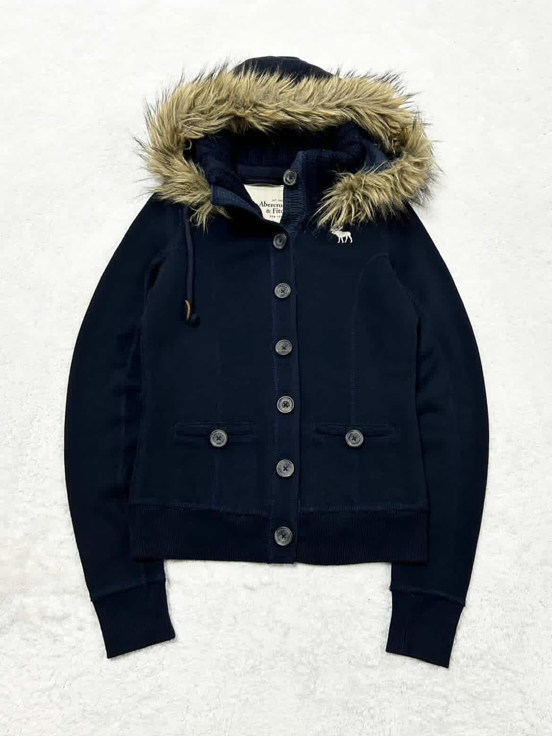 아베크롬비 순록 네이비 울프죠 버튼 후드집업 상품이미지6