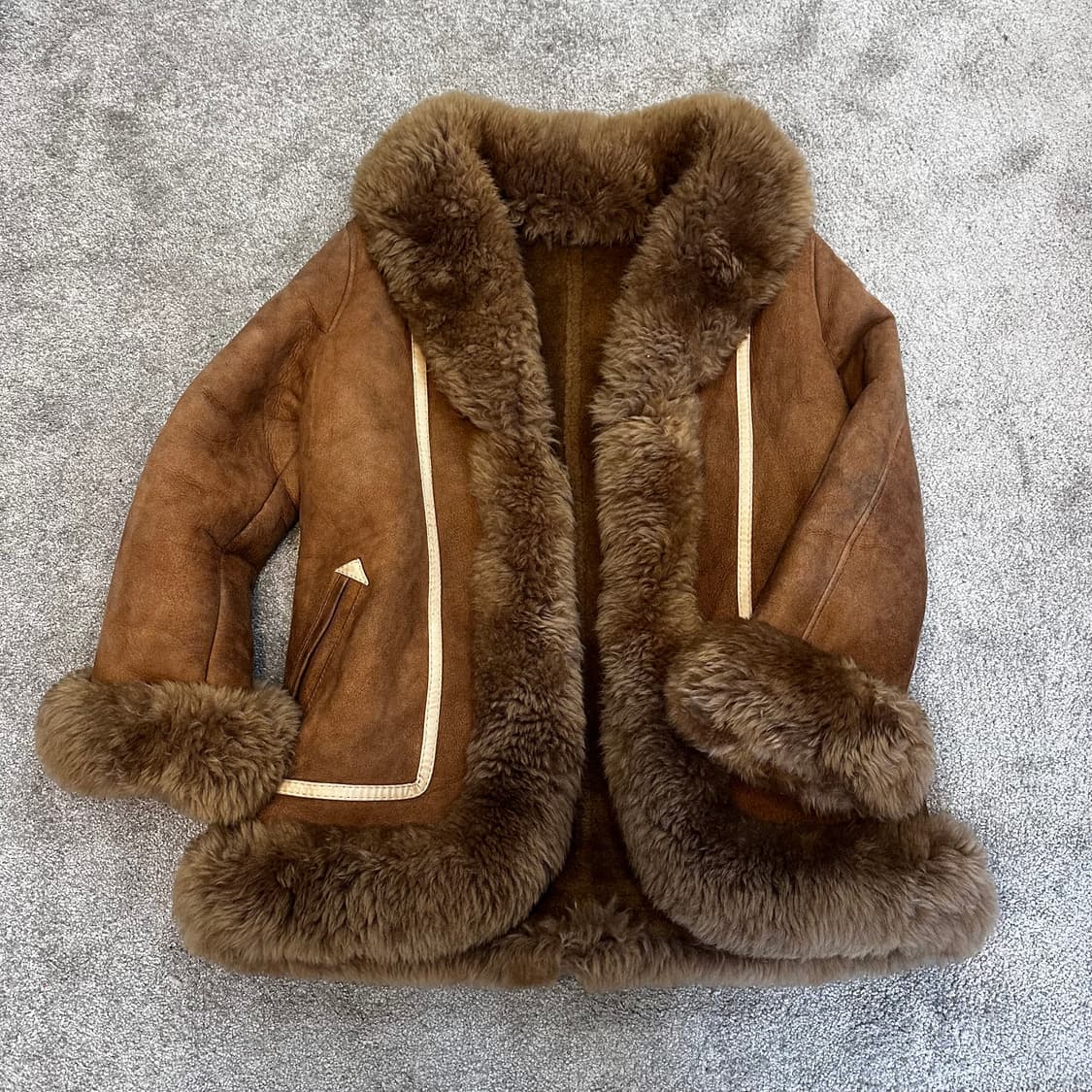 빈티지 브라운 퍼 무스탕 자켓M 상품이미지2