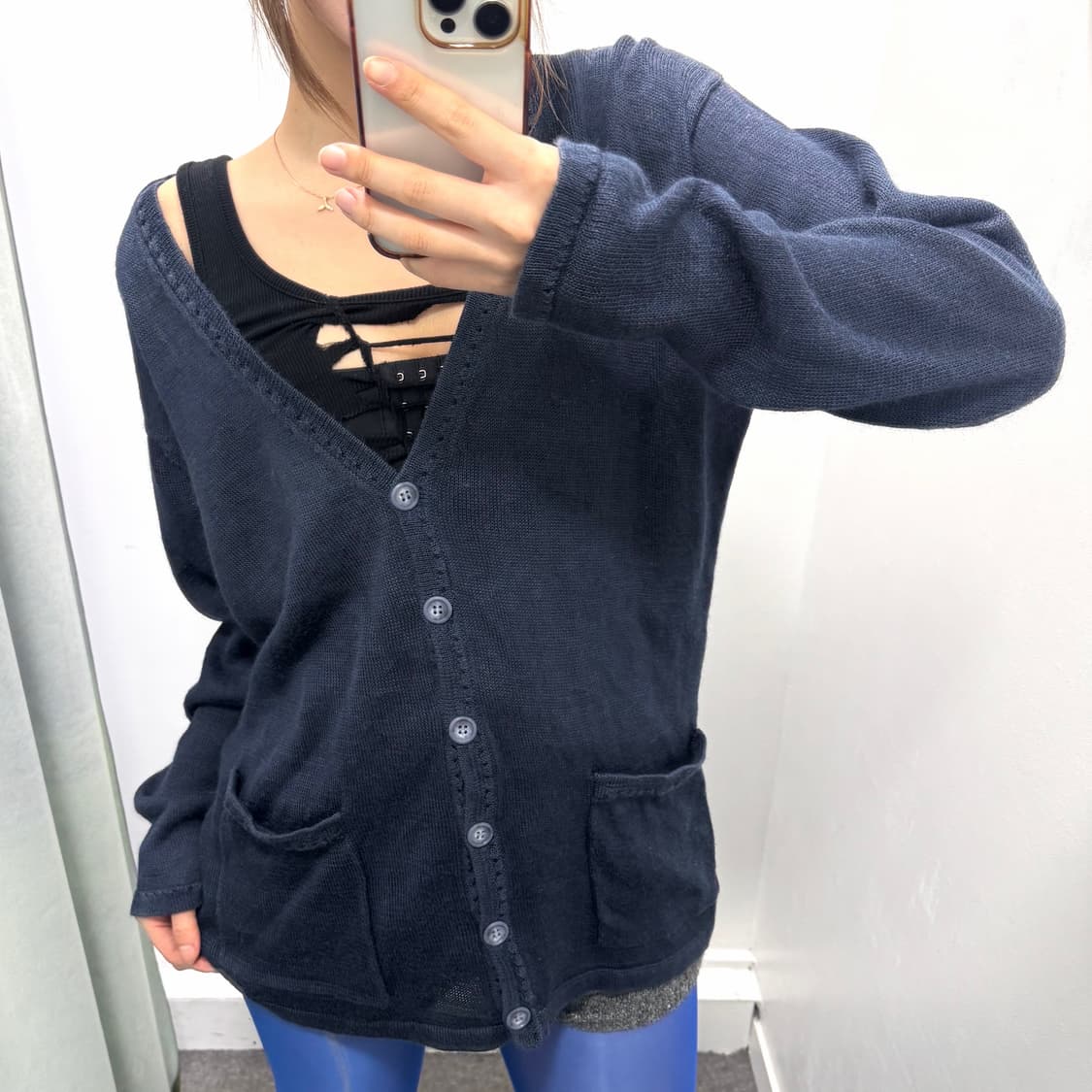 네이비 마 가디건 상품이미지2