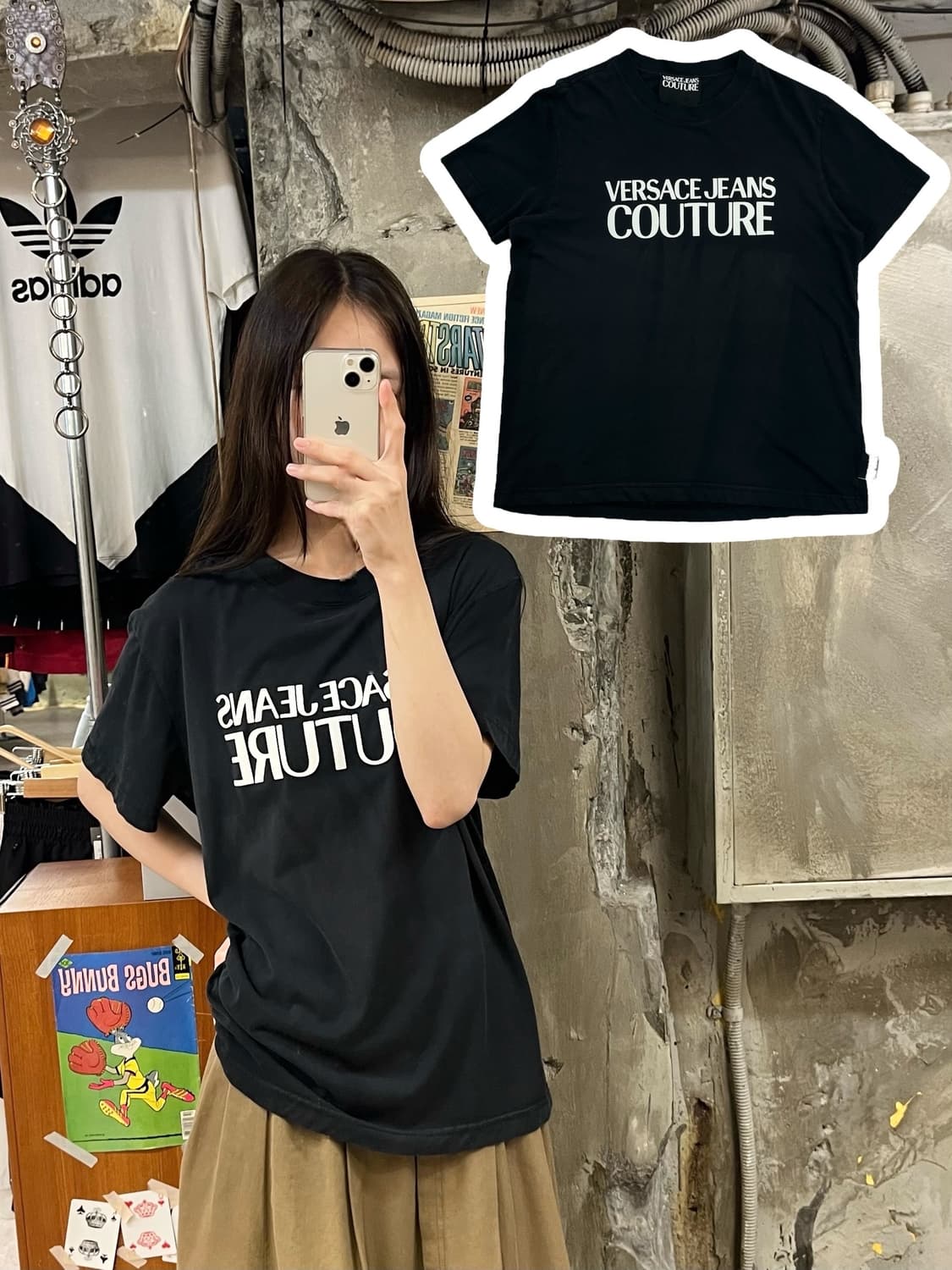 베르사체 진스 꾸뛰르 반팔티 블랙 XL #csz396 상품이미지1