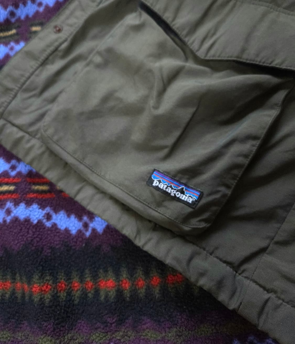 (L)파타고니아 Rare 아즈텍 신칠라 플리스 라인 파카 올리브 상품이미지3