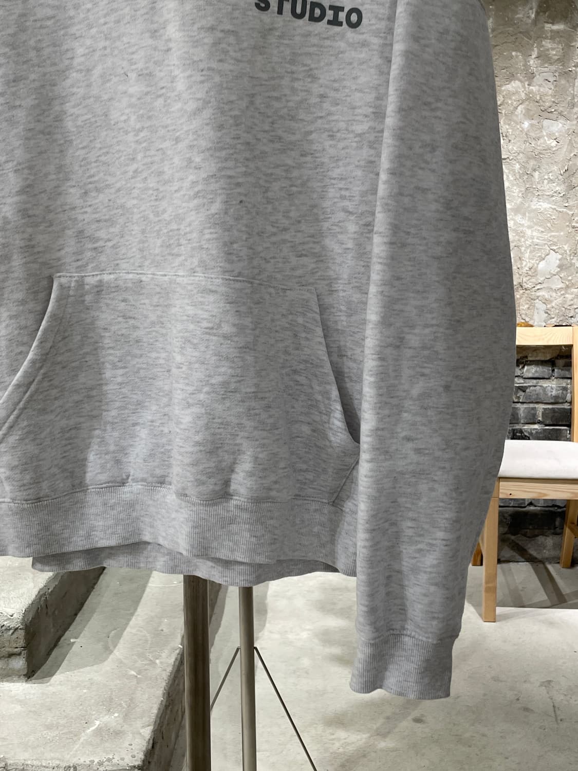 아이앱 스튜디오 멜란지 라이트 그레이 후디 상품이미지5