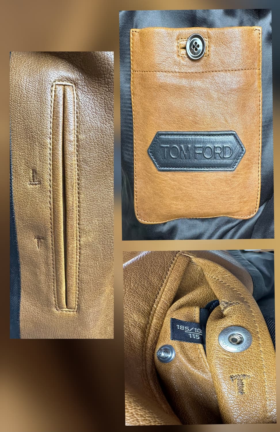 톰포드 밀리터리 램스킨 자켓 56사이즈(105~110) 판매 상품이미지8