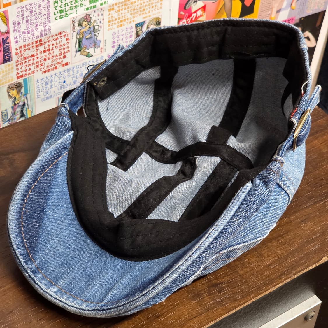 빈티지 연청 데님 헌팅캡 상품이미지6