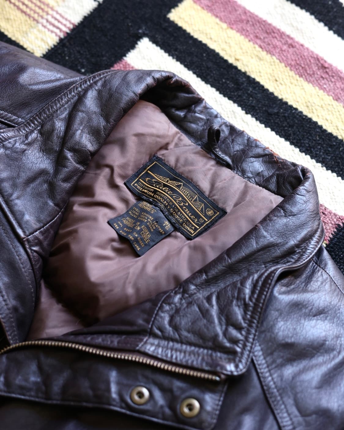 에디바우어 90s 구스다운 라이닝 레더 베스트 상품이미지2