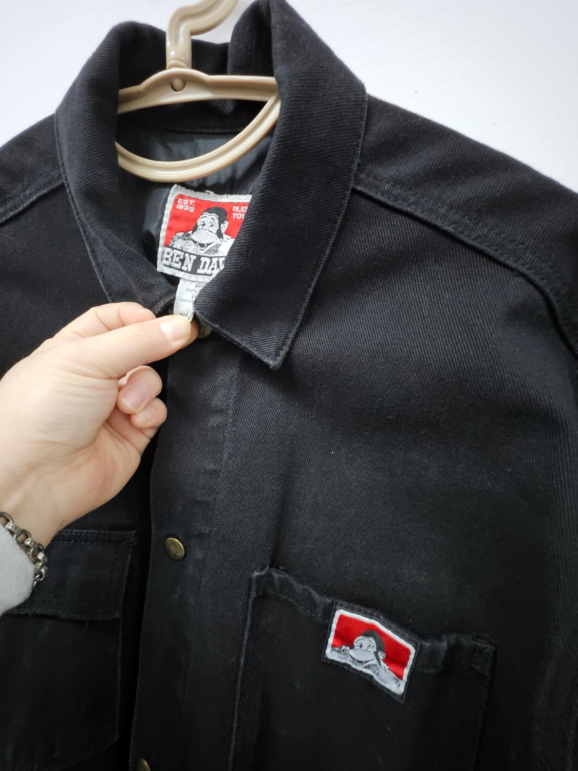 벤 데이비스 블랙 커버올 워크자켓 상품이미지3