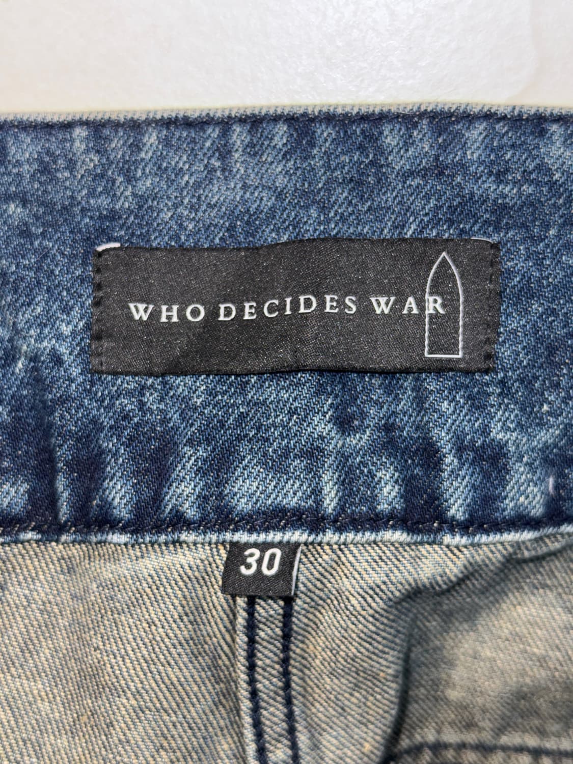 Who Decides War 레이스드 스테인 와이드 레그 진 인디고 상품이미지6