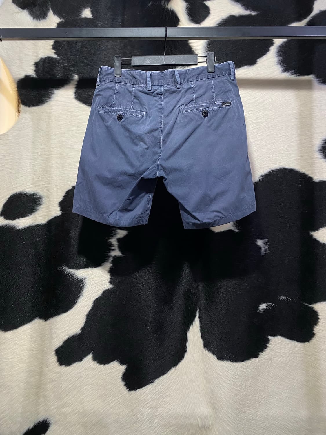 Stone Island 워싱 네이비 코튼 반바지 상품이미지6