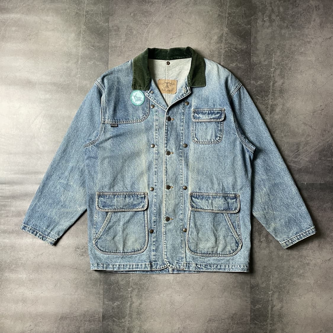 BALANCE 빈티지 데님 코듀로이 칼라 워크 자켓 상품이미지1