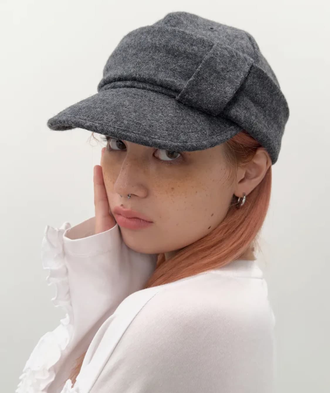 타입서비스 울 벨티드 캡 차콜 상품이미지1