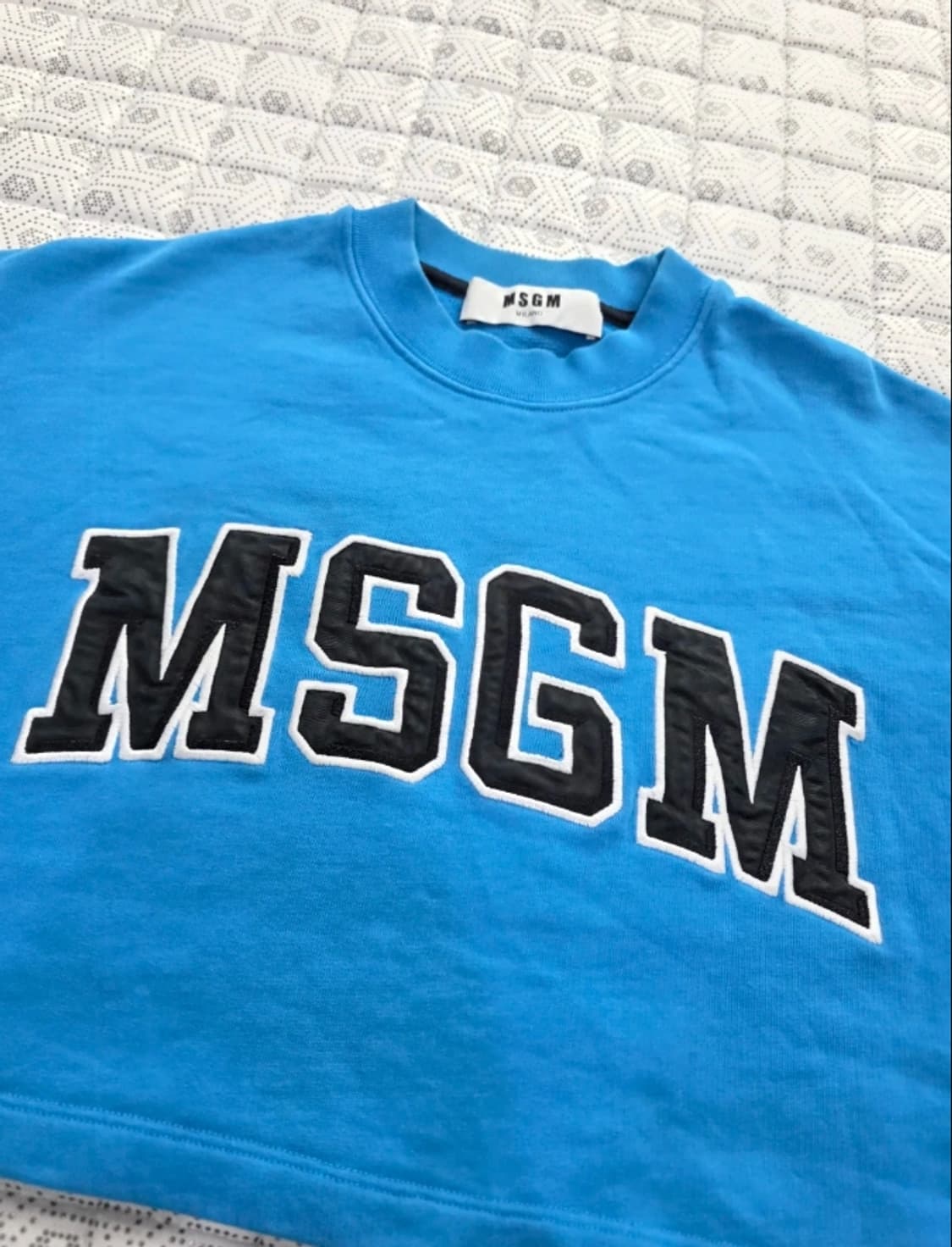 MSGM 여성 크롭 맨투맨 블루 ~55 상품이미지3