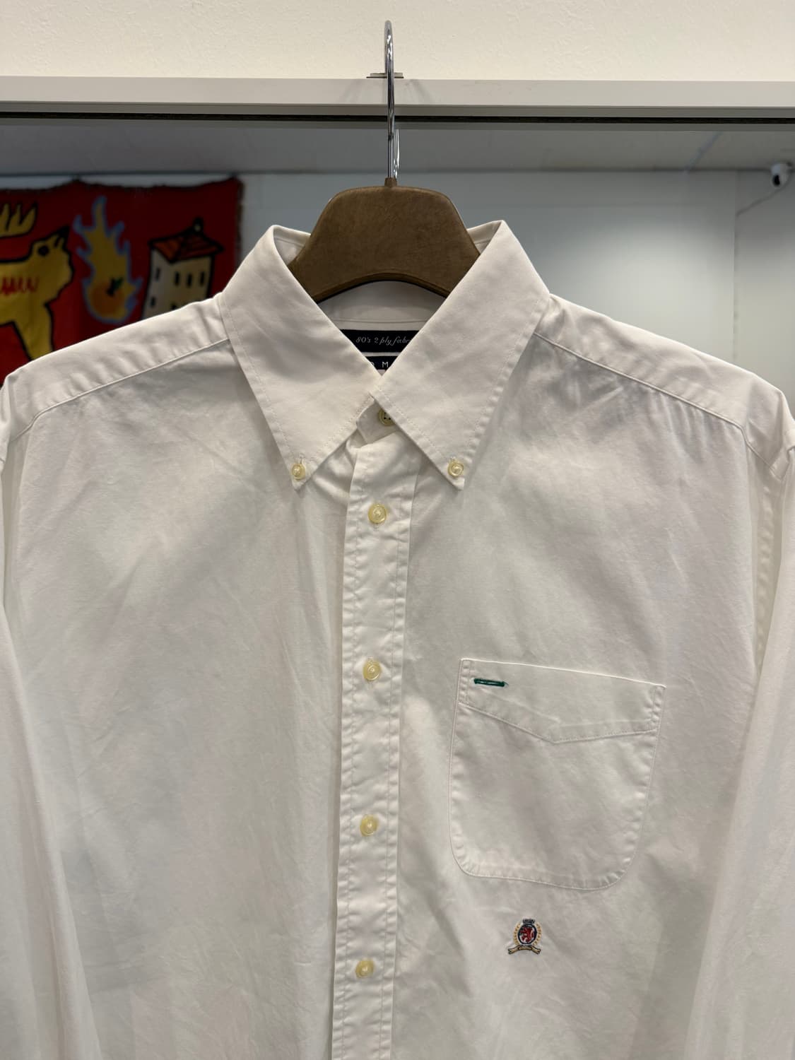 90s Tommy Hilfiger 타미힐피거 화이트 코튼 셔츠 상품이미지3