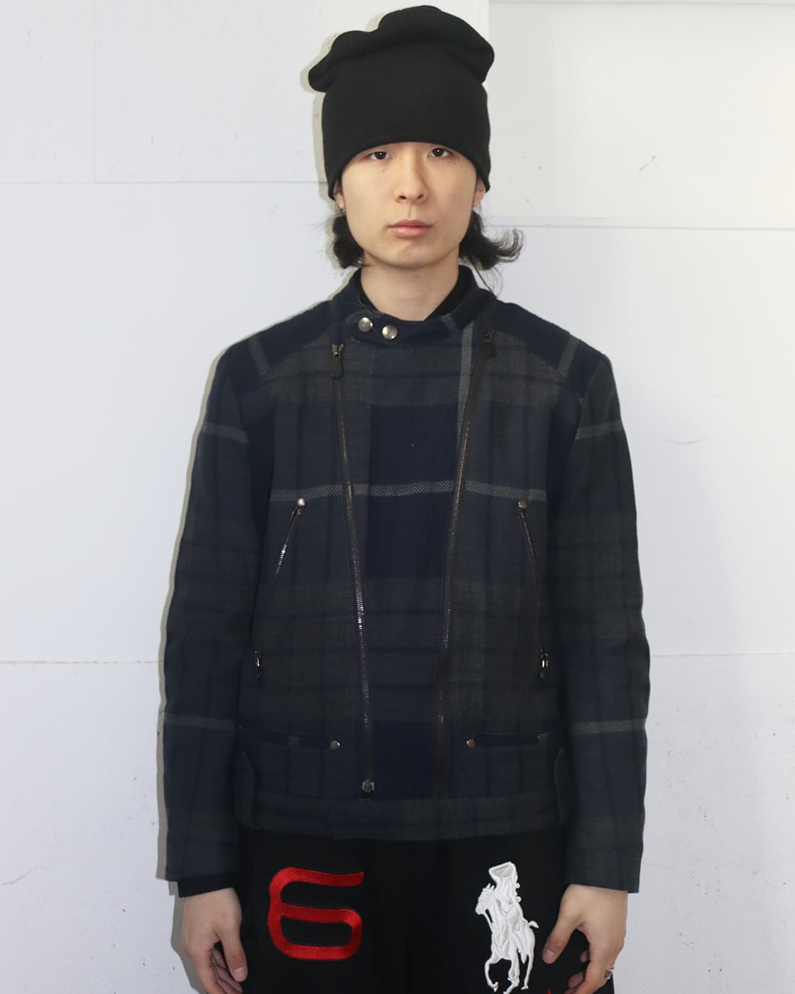 알렉산더 맥퀸 울 체크 라이더 자켓 상품이미지1