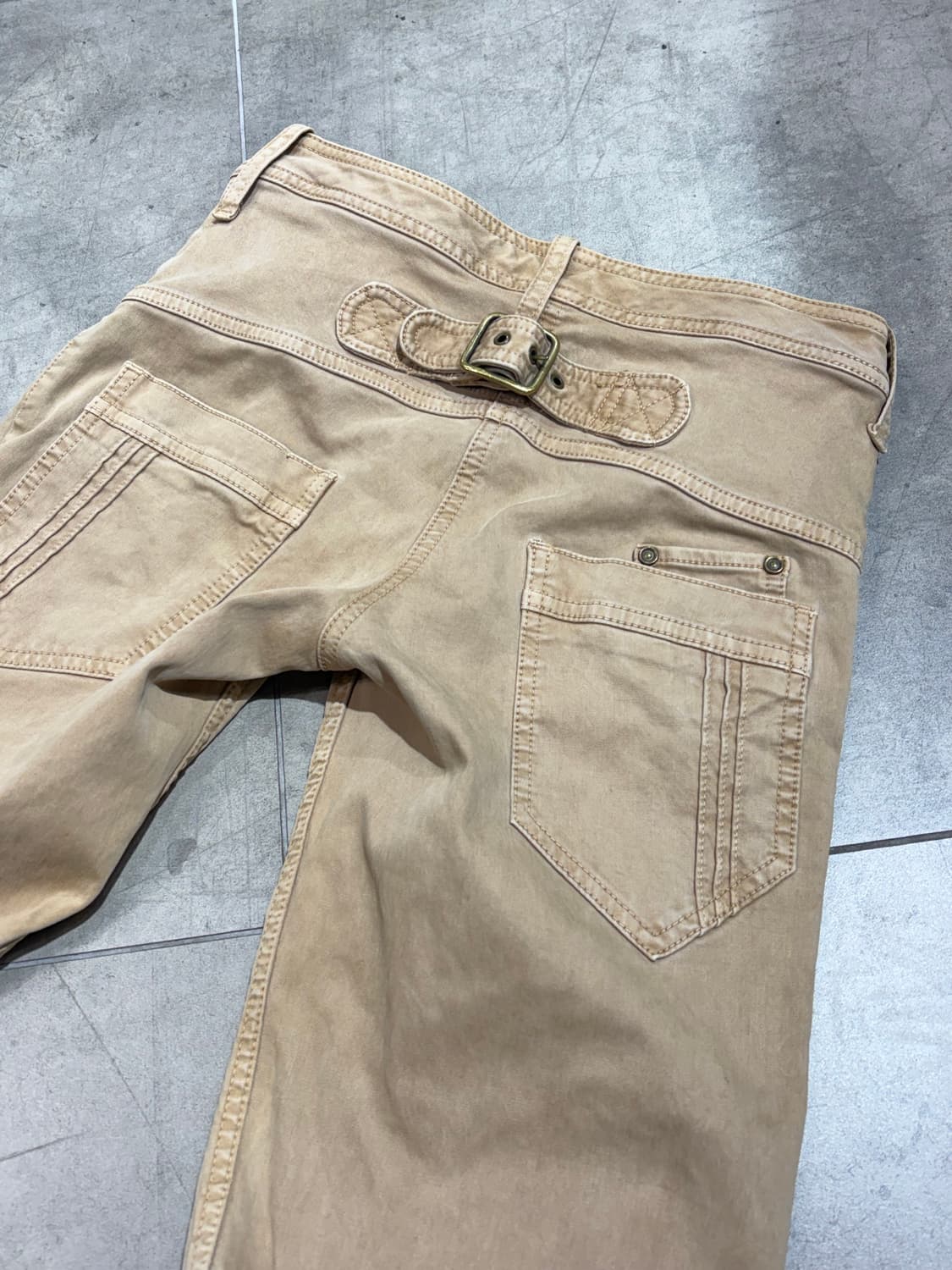 베이지 신치백 와이드 플레어 팬츠 상품이미지7