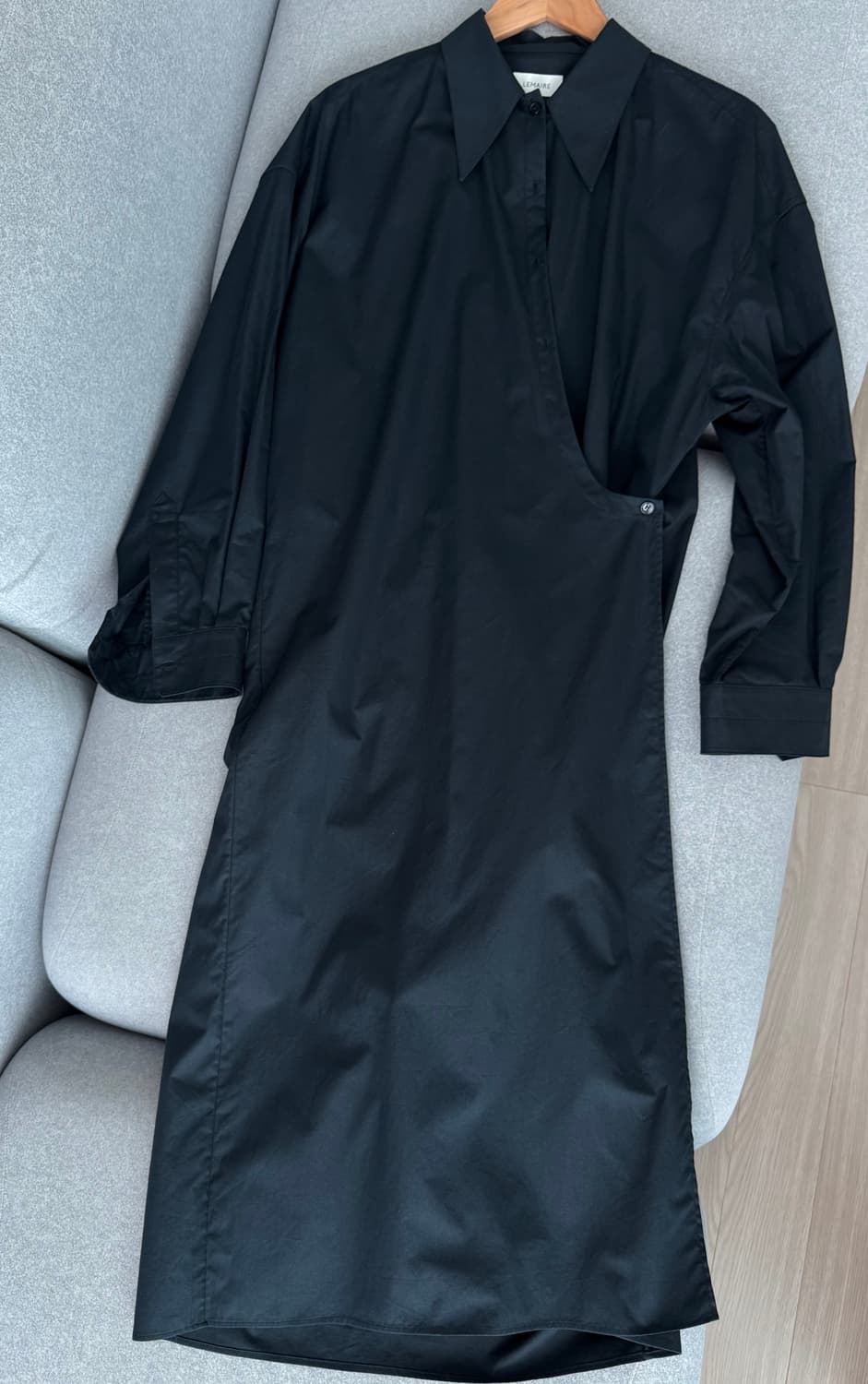 르메르 트위스티드 셔츠 드레스 블랙 40 상품이미지1