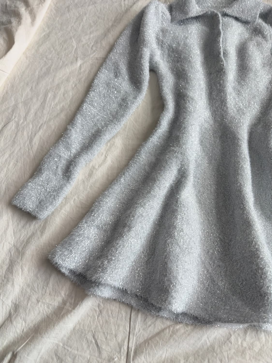 스카이블루그레이 폭닥 러블리 니트 원피스 상품이미지2