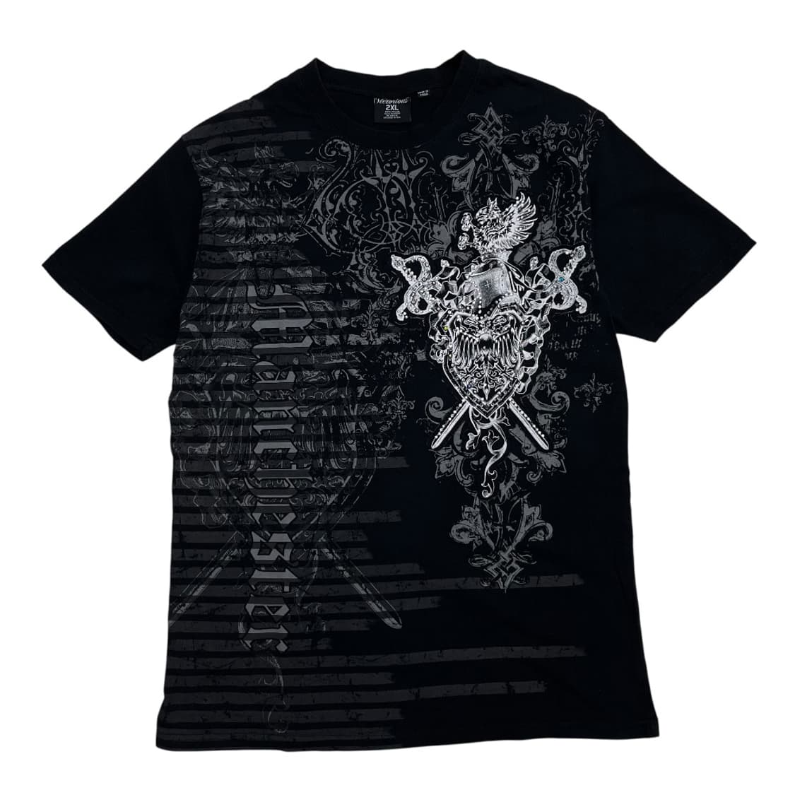 00s 재팬 프린팅 블랙 락시크 반팔티 2XL 상품이미지3