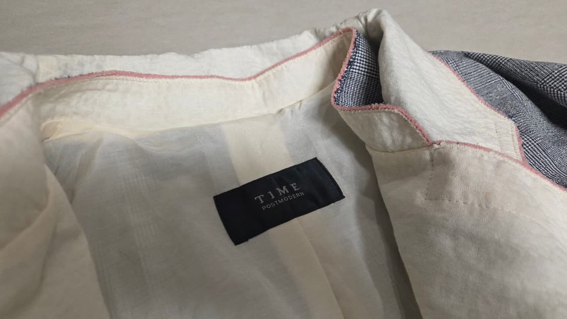 TIME  타임  헤링본 미니 체크 트렌치 코트  상품이미지4