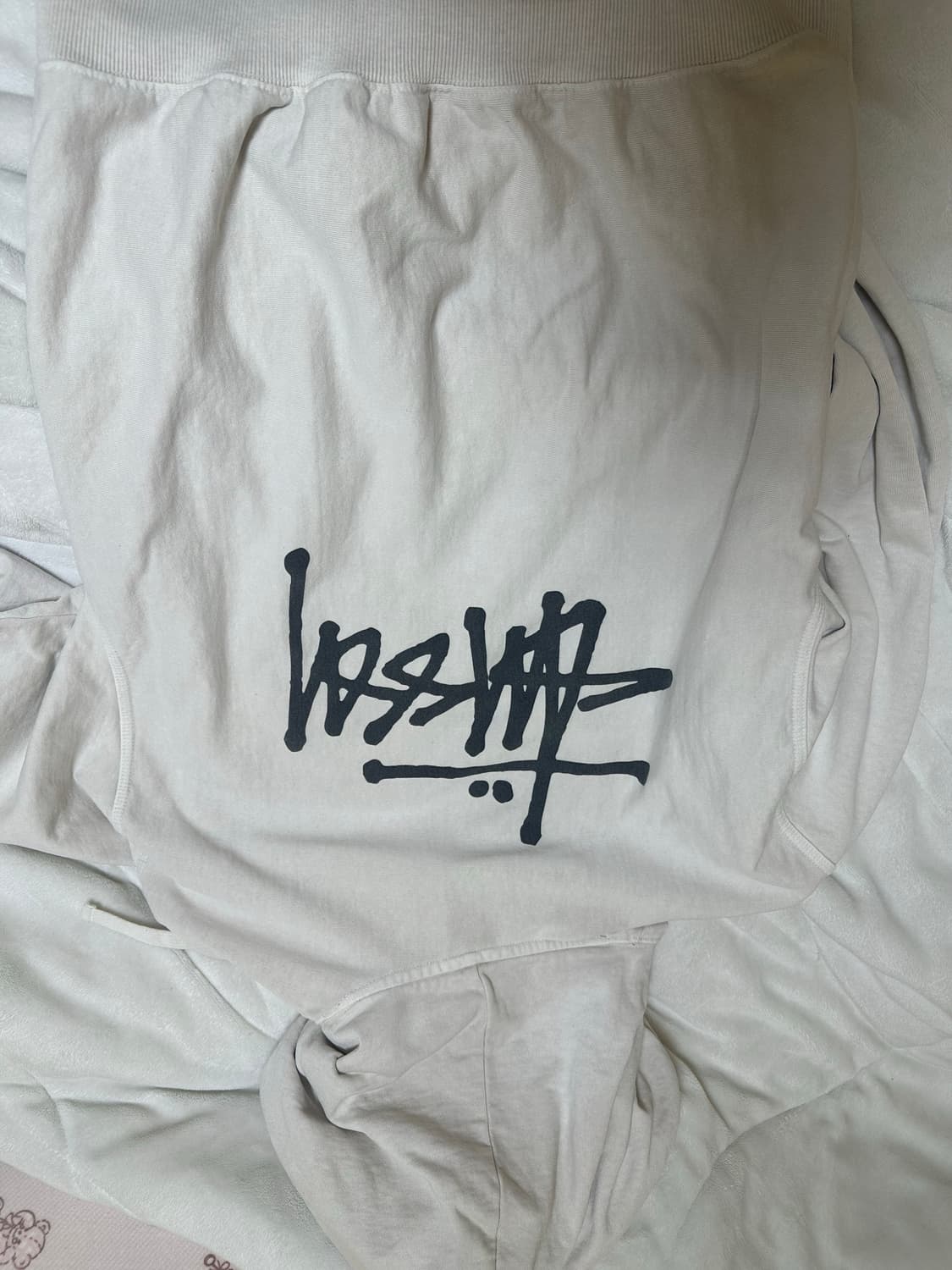 베이직 스투시 피그먼트 다이드 네츄럴 후드티 m 화이트 상품이미지1