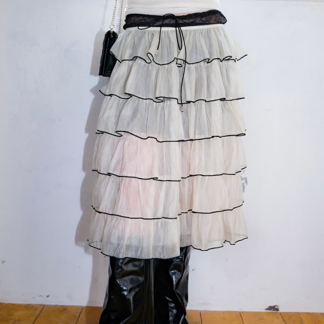 Noir Tiered Skirt *Cream 상품이미지5