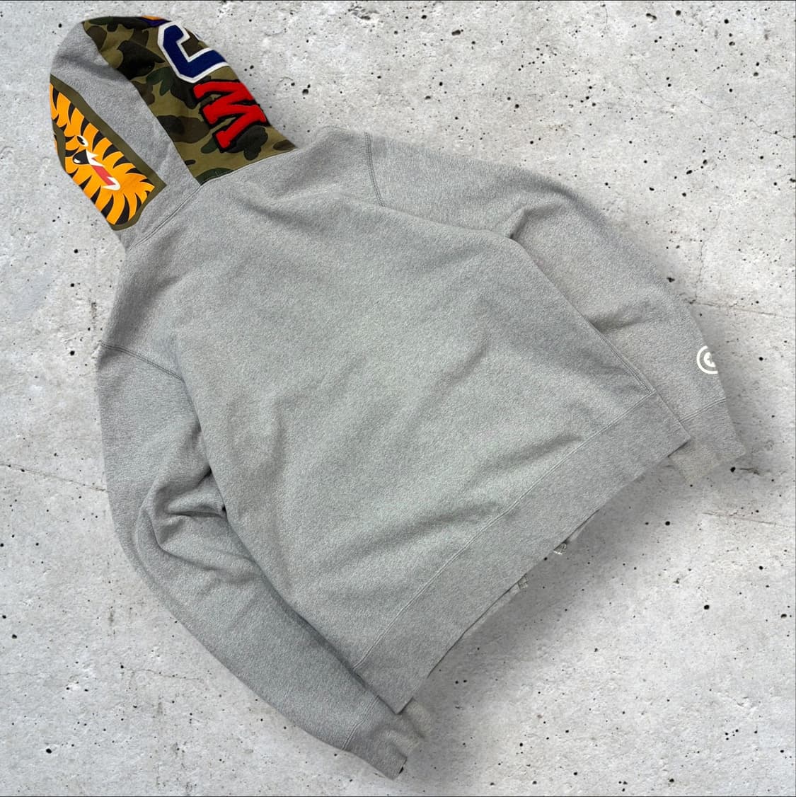 [L] 베이프 1st 샤크 후드 집업 그레이 카모 B580 상품이미지2