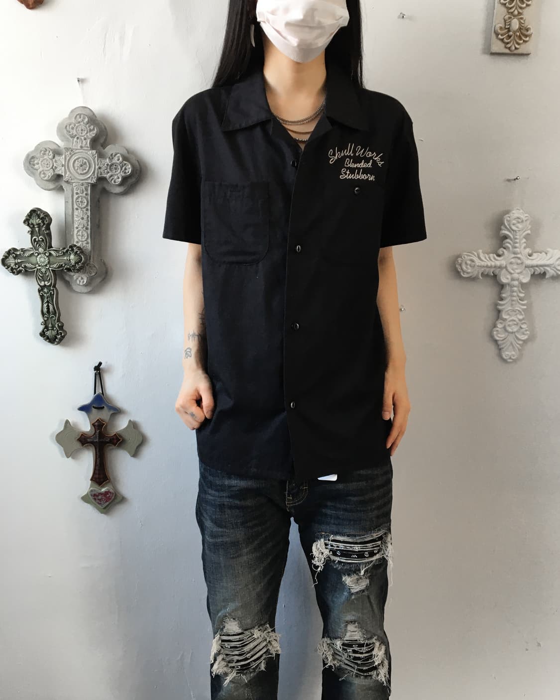 Back skull point shirt 상품이미지7