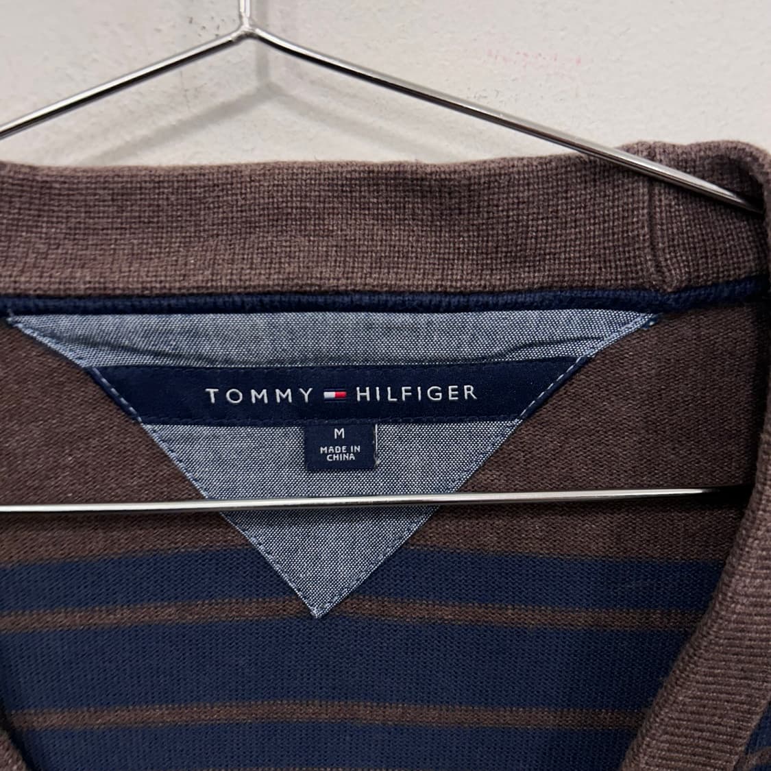 타미힐피거 투톤 스트라이프 브이넥 니트 가디건 상품이미지3