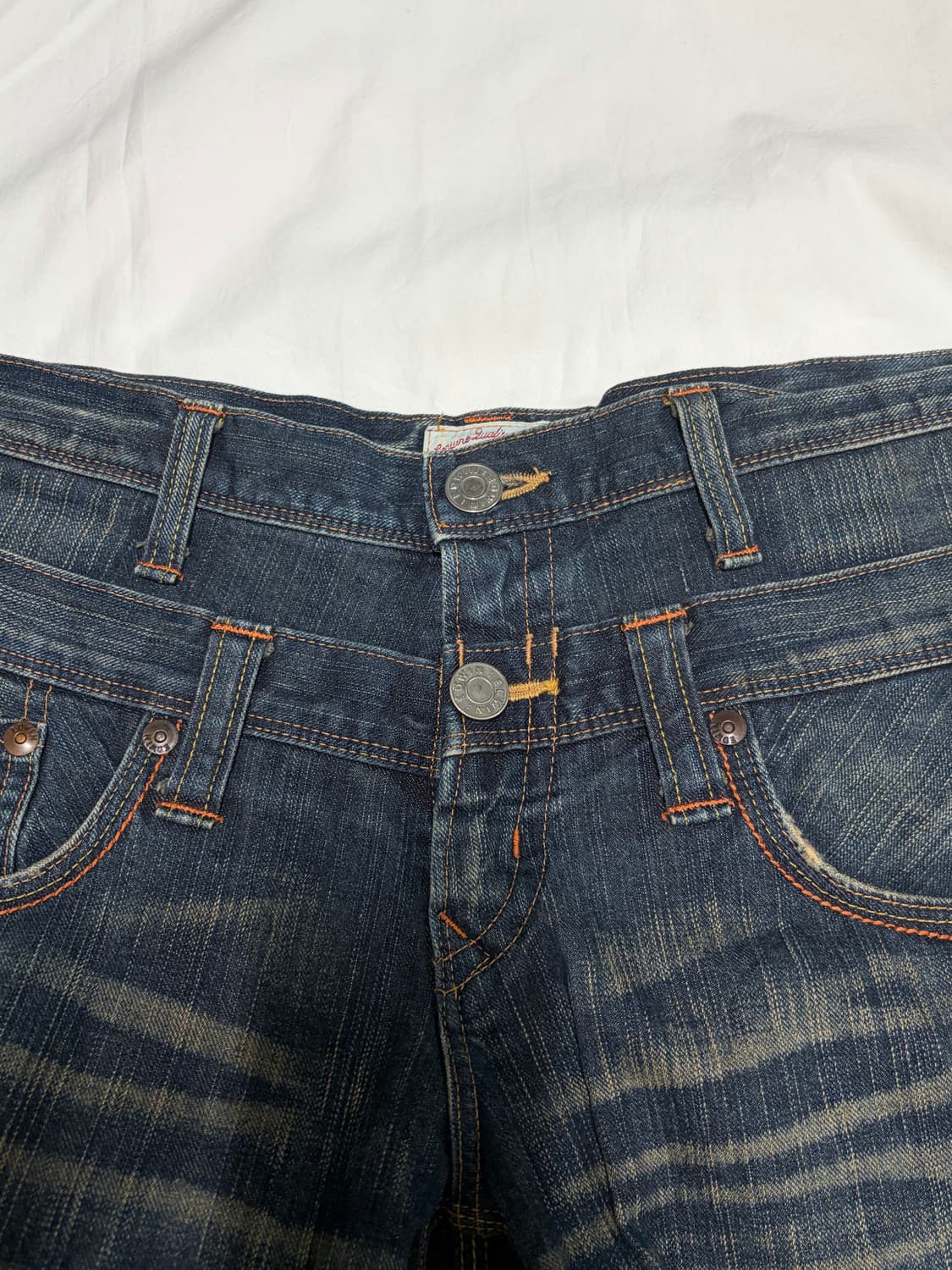 에드윈 더블 웨이스트 레이어드 워싱 데님 팬츠 상품이미지4