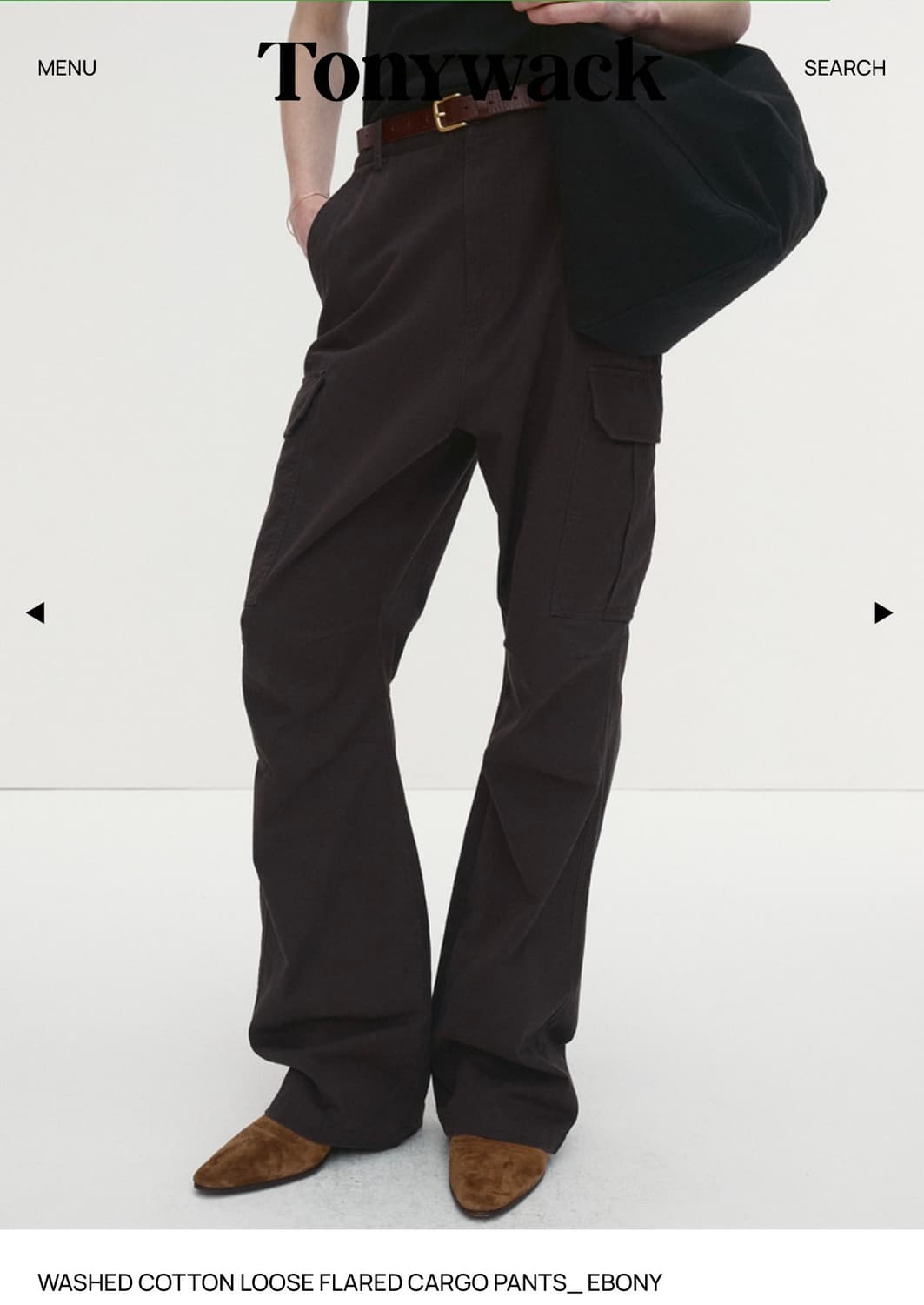 토니웩 워시드 코튼 루즈 플레어 카고 팬츠 상품이미지1