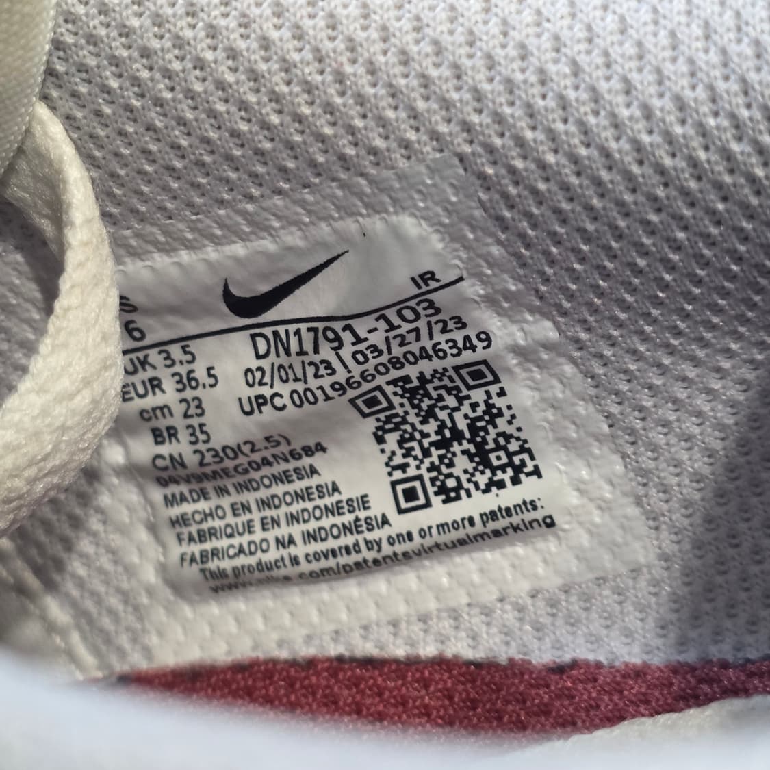 3q-27:나이키 코르테즈 클래식 레드/화이트 (23cm) 상품이미지9