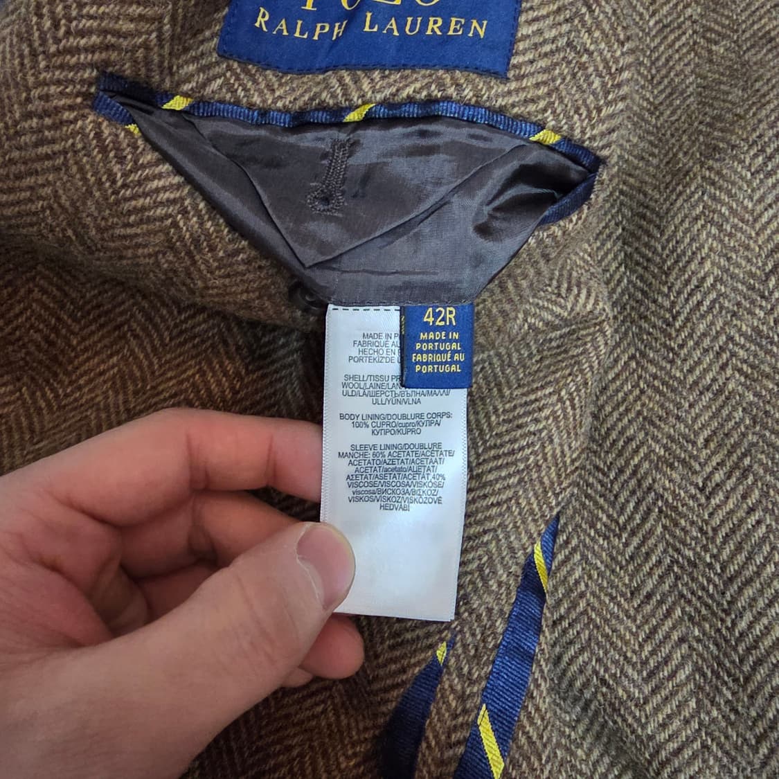 폴로 포르투갈메이드 헤링본투피스자켓 브라운 42R 상품이미지5