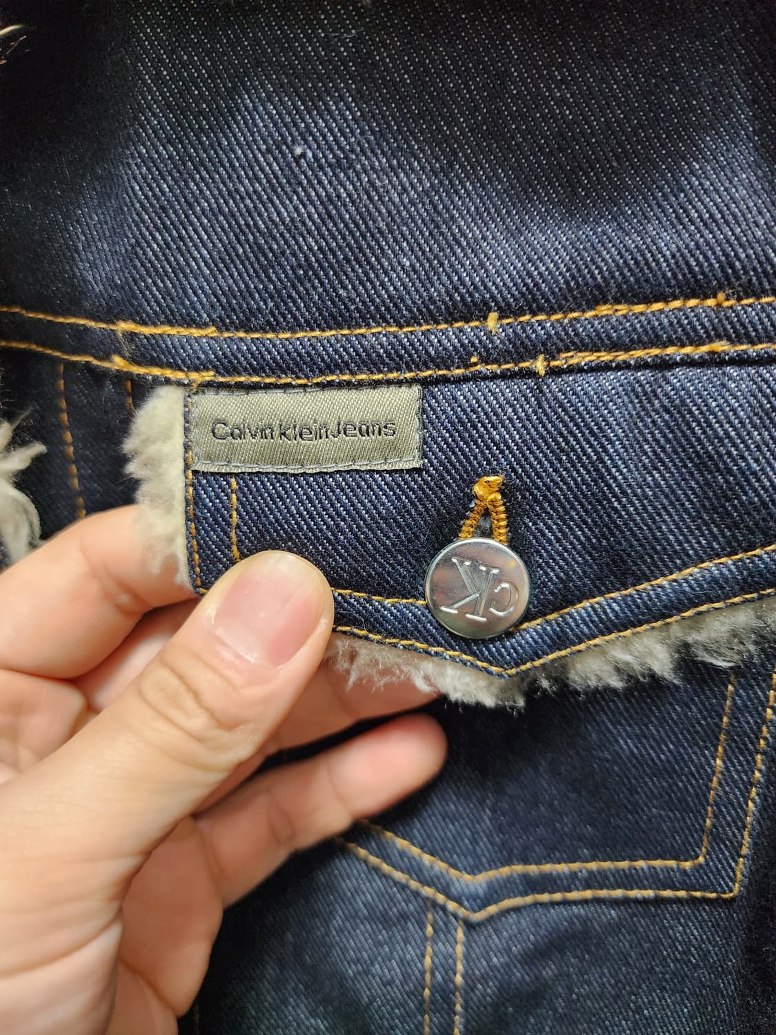 캘빈클라인 트리밍 생지 데님 쉐르파자켓 상품이미지3