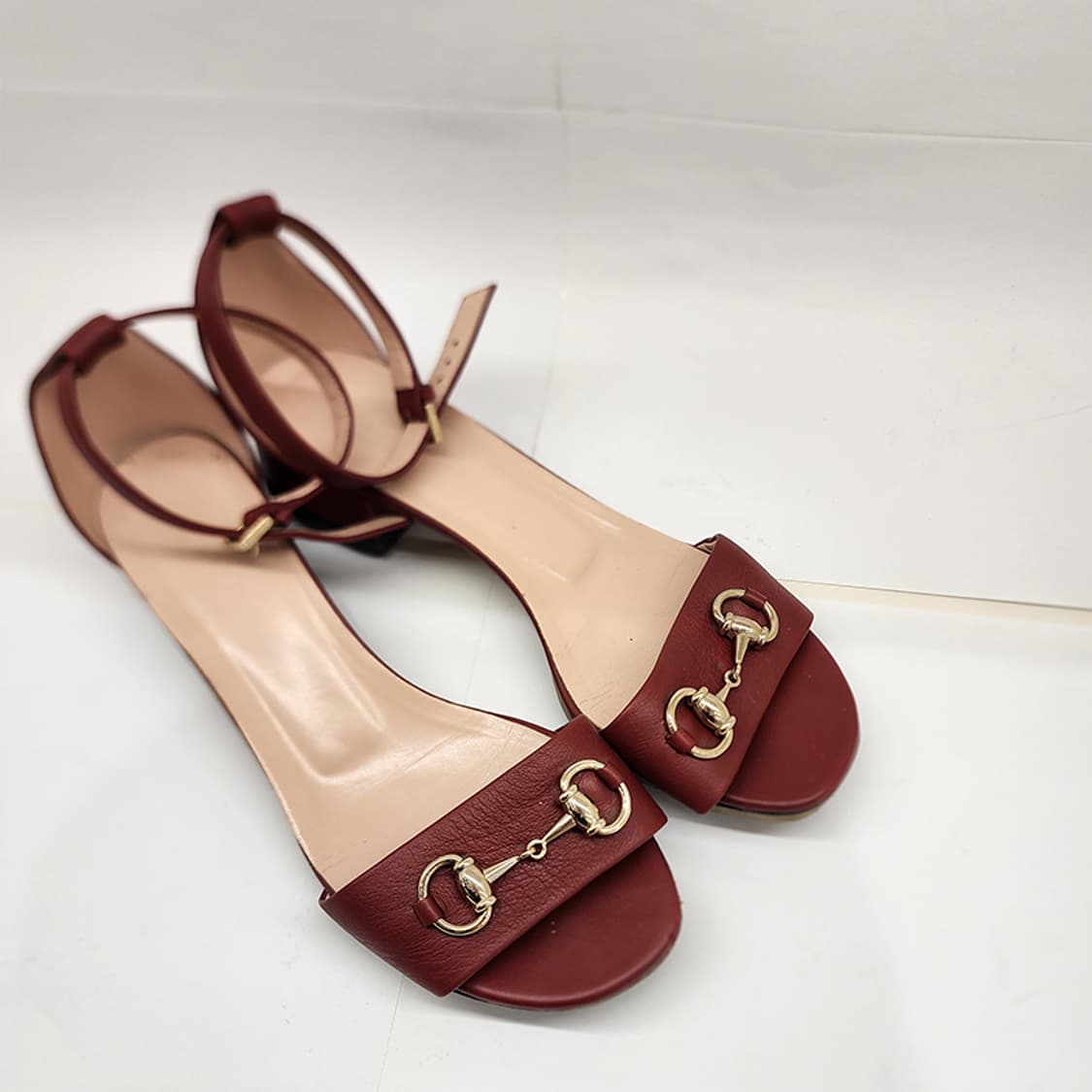 구찌 466707 스트랩 홀스빗 샌들 버건디 38 상품이미지5
