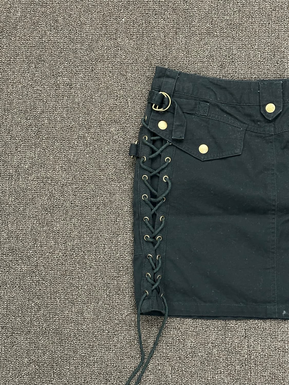 L)colza 빈티지 레이스업 미니 스커트 상품이미지5