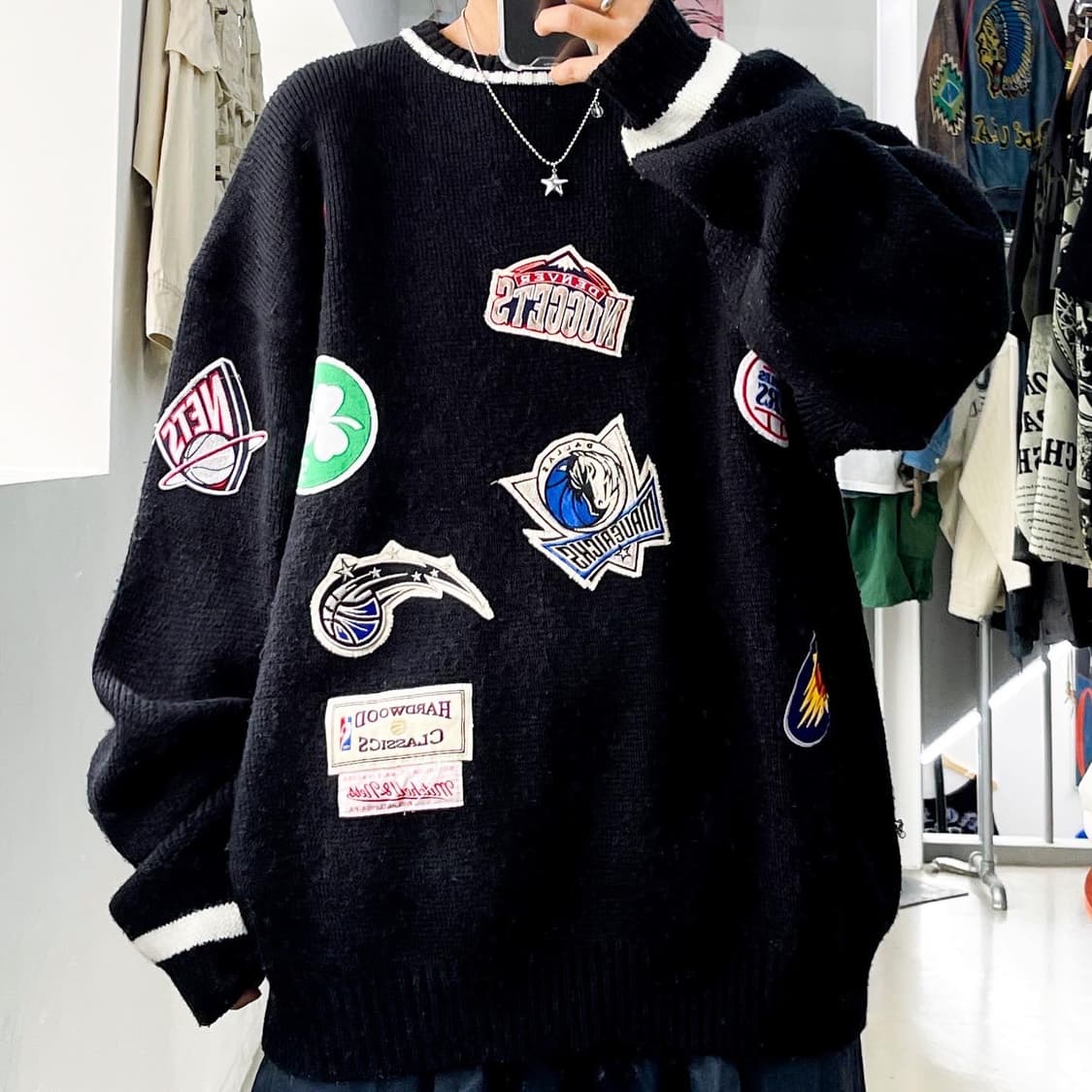 미첼 앤 네스 NBA 베스킷볼 멀티 패치 아크릴울니트 상품이미지1