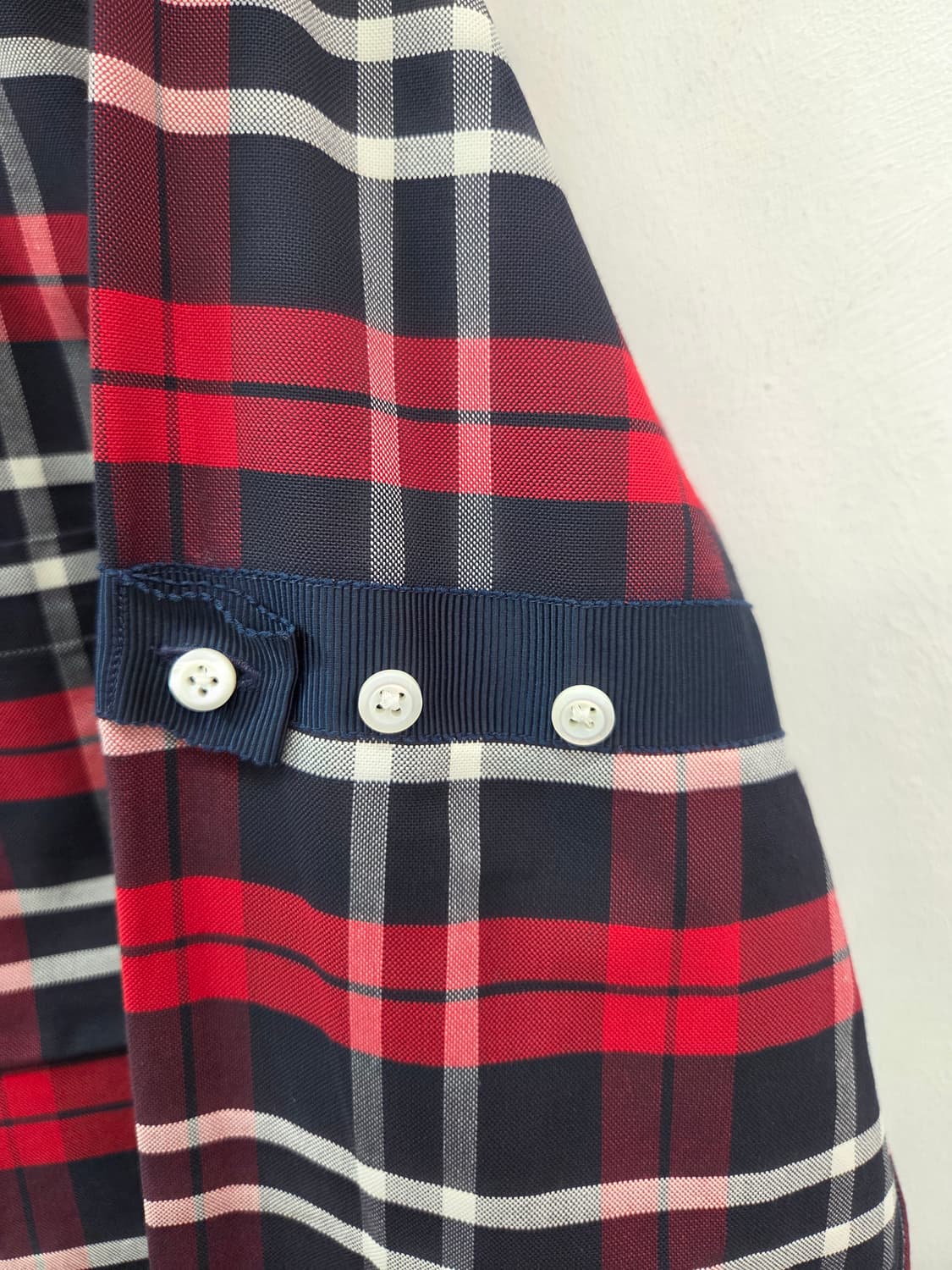 2사이즈 톰브라운 레드 체크 셔츠 암밴드 남성용 상품이미지5