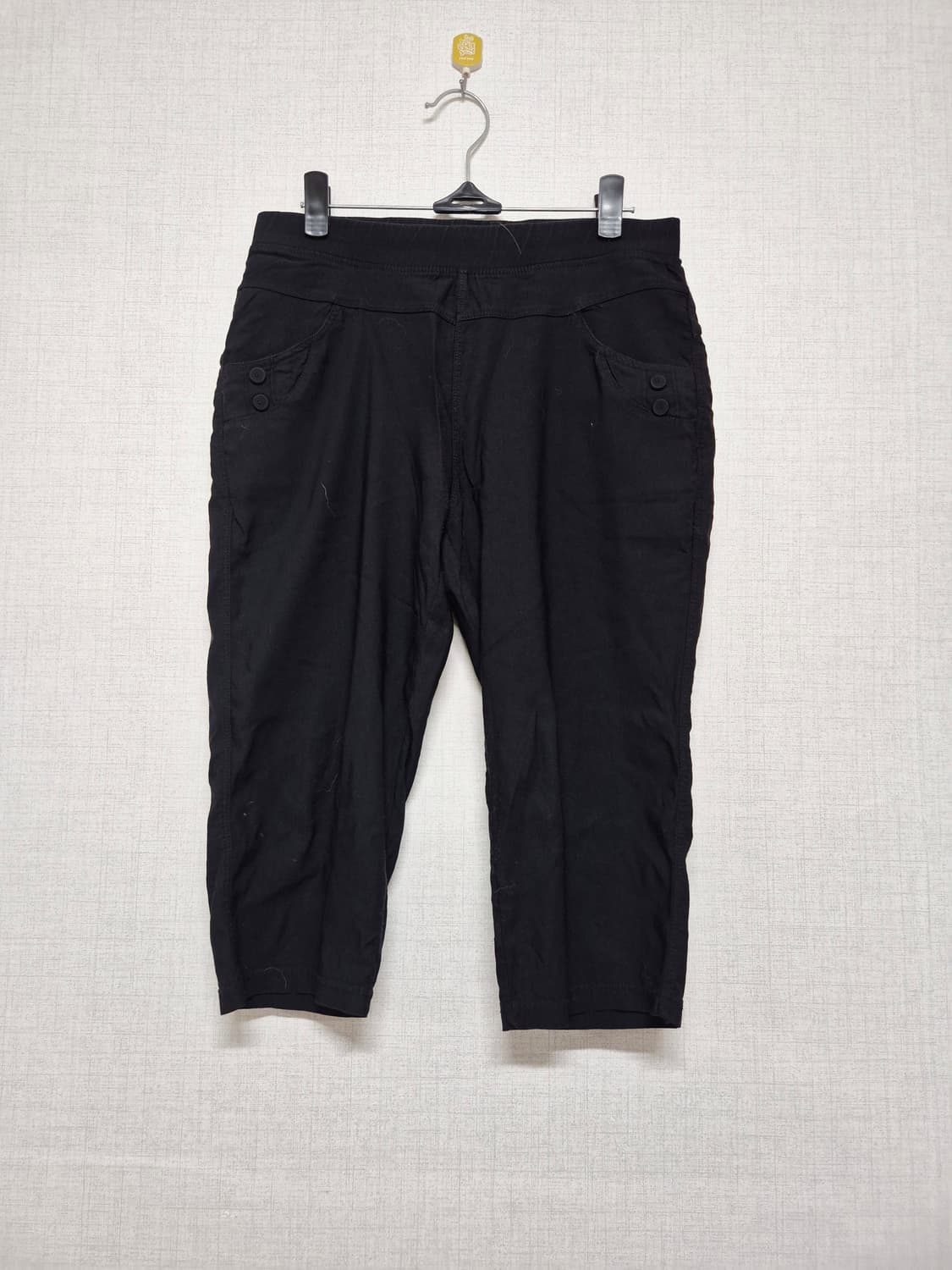 블랙 여성 7부 바지 상품이미지1