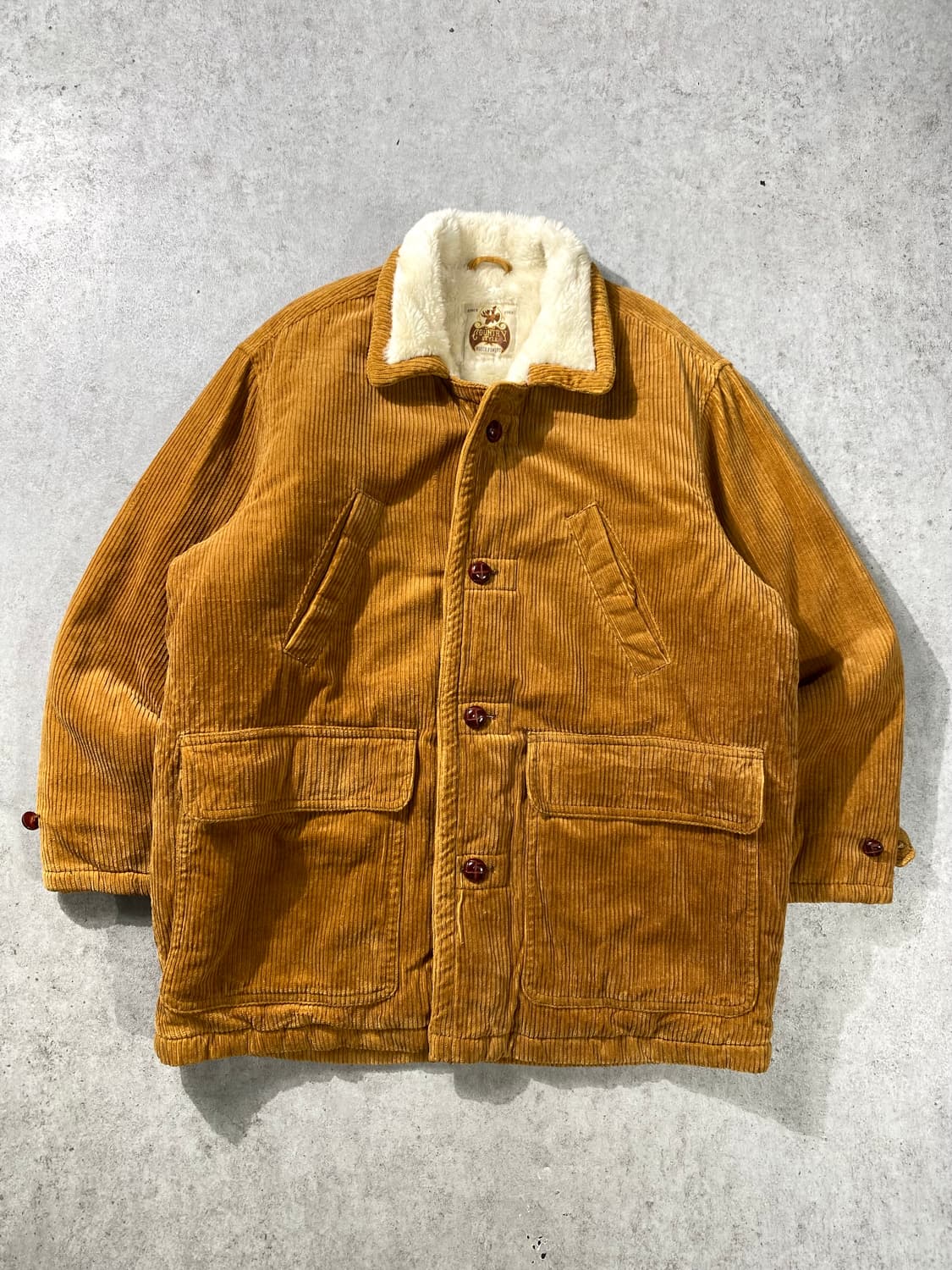 [L] 90s Horse Powers 브라운 코듀로이 시어링 자켓 상품이미지3