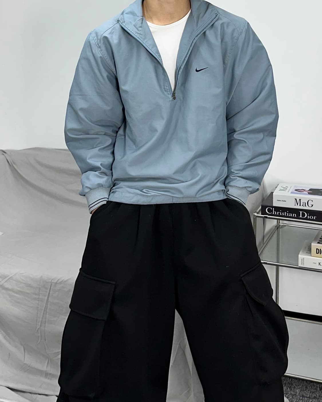 나이키 00s 그레이 블루 아노락 S 상품이미지1